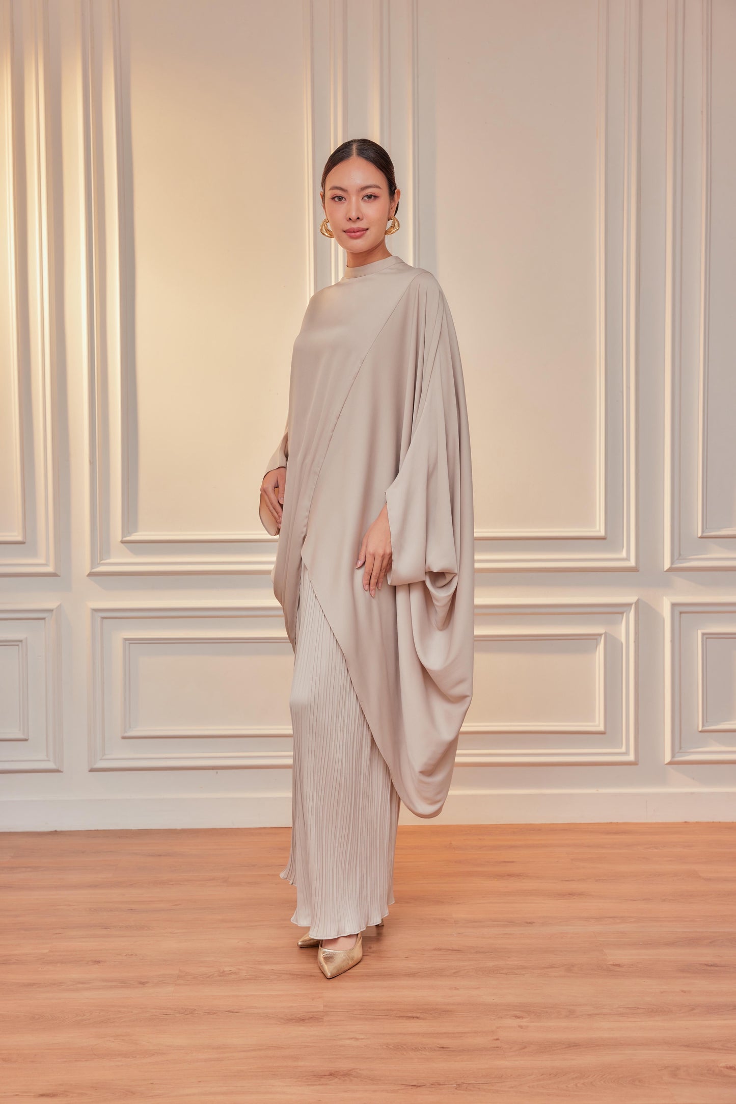 Chanela Full Sleeve Kurung with Pleated Skirt Set