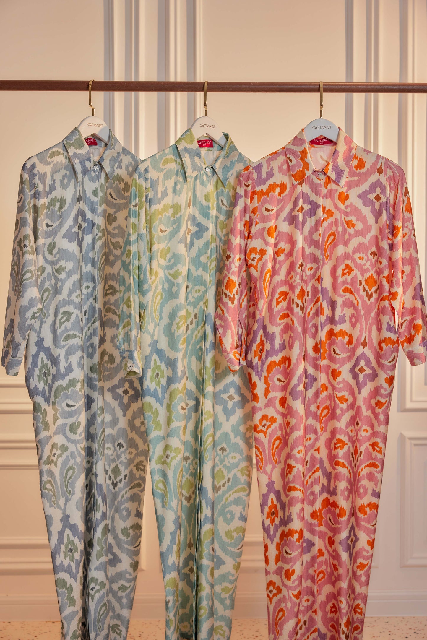Cotton-Linen Printed Dress - Cinnamon Blaze