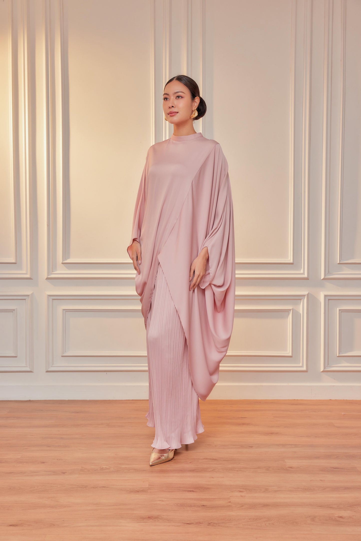 Chanela Full Sleeve Kurung with Pleated Skirt Set