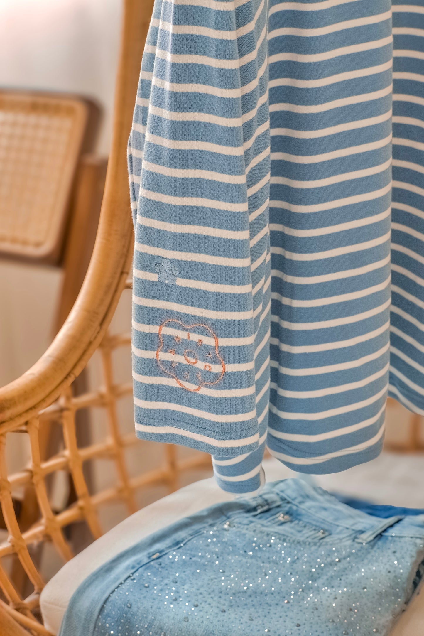 Marinière Striped Embroidered Cotton Tee