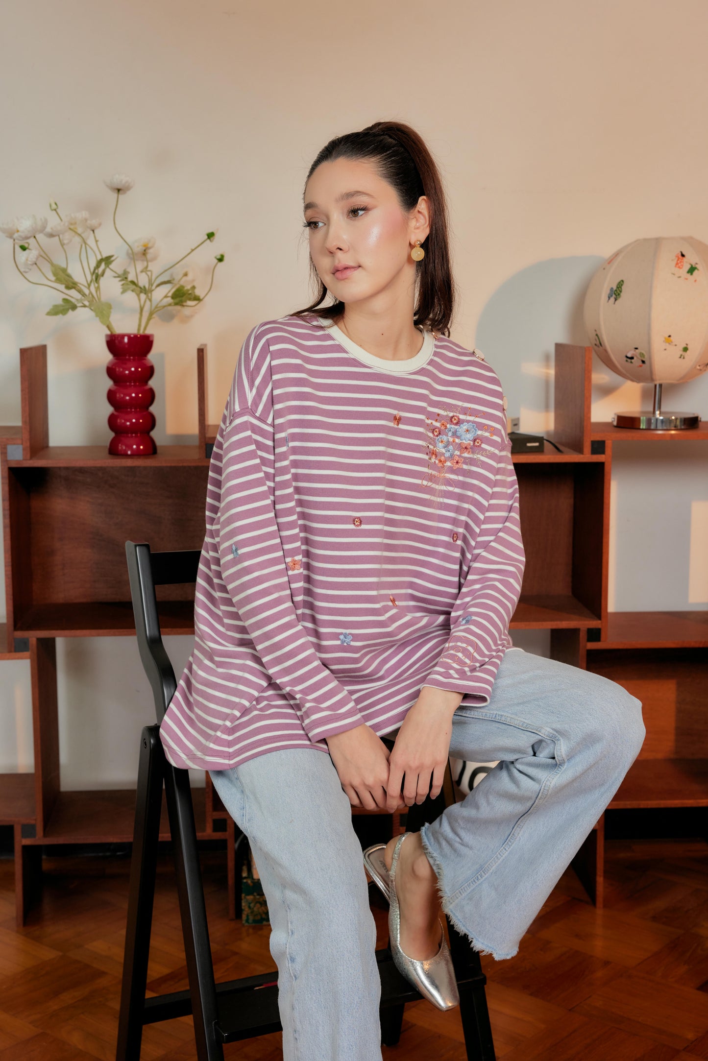 Marinière Striped Embroidered Cotton Tee