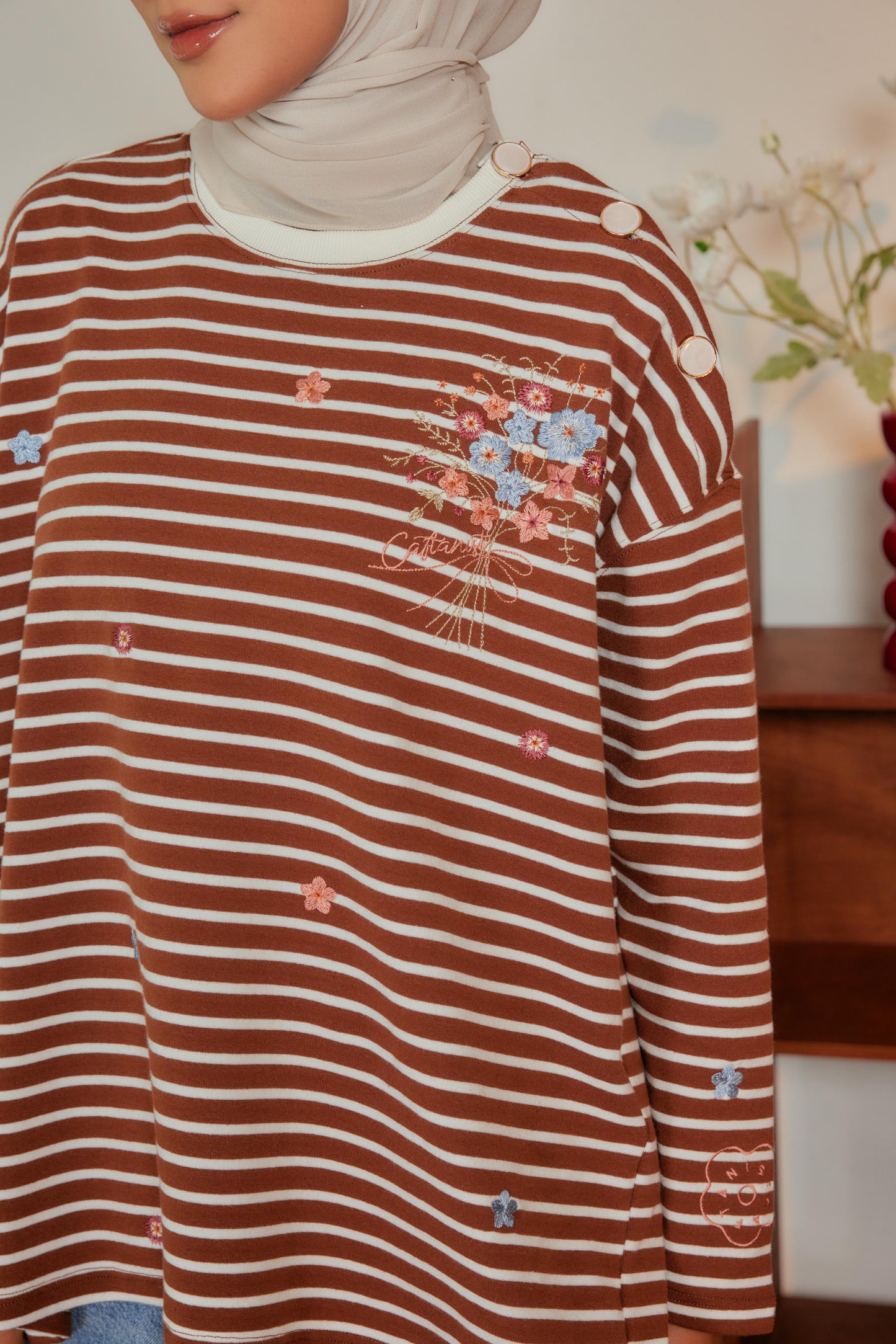 Marinière Striped Embroidered Cotton Tee