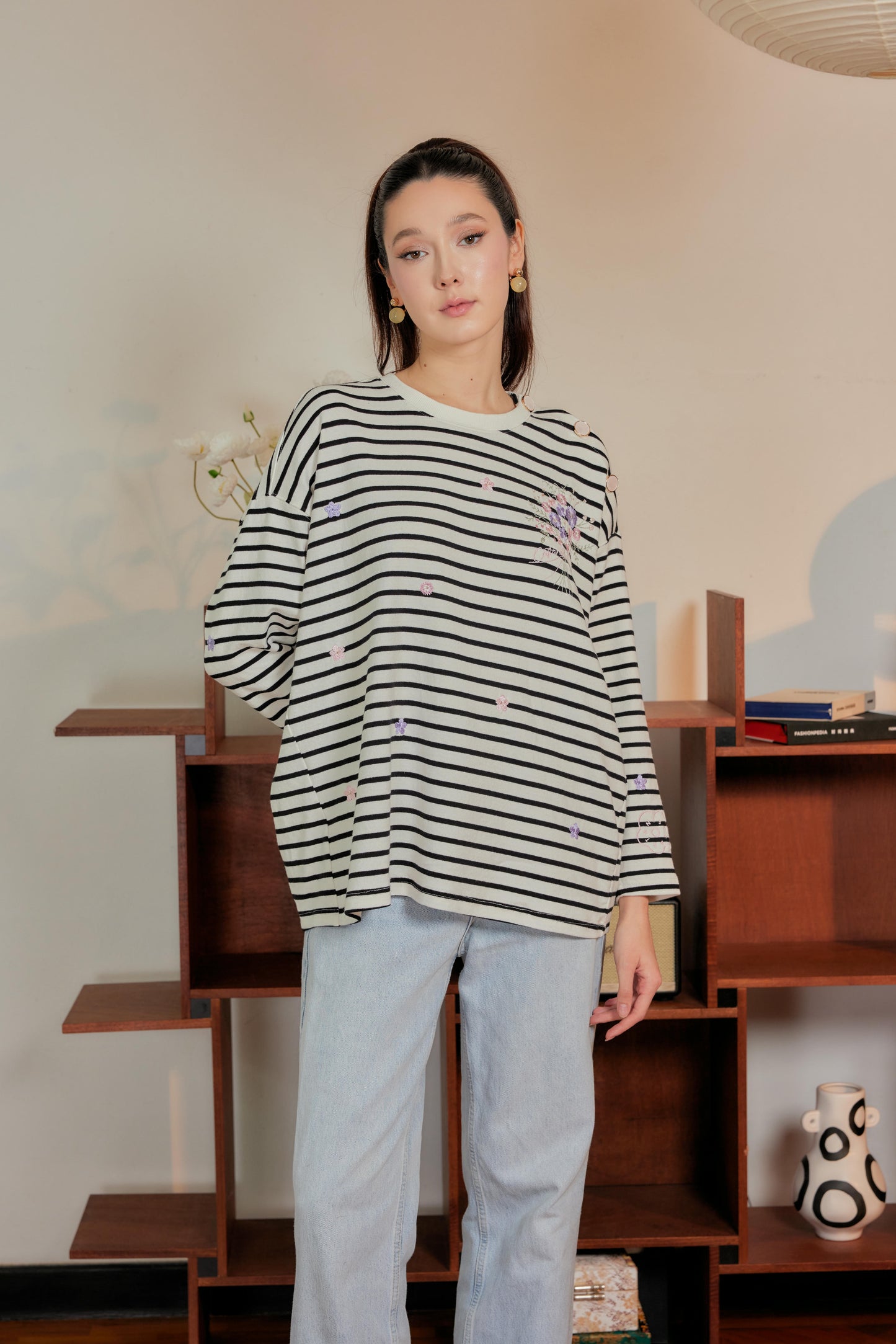 Marinière Striped Embroidered Cotton Tee