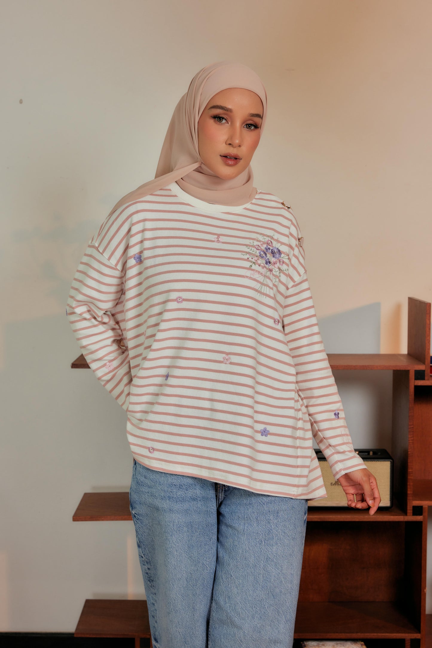 Marinière Striped Embroidered Cotton Tee