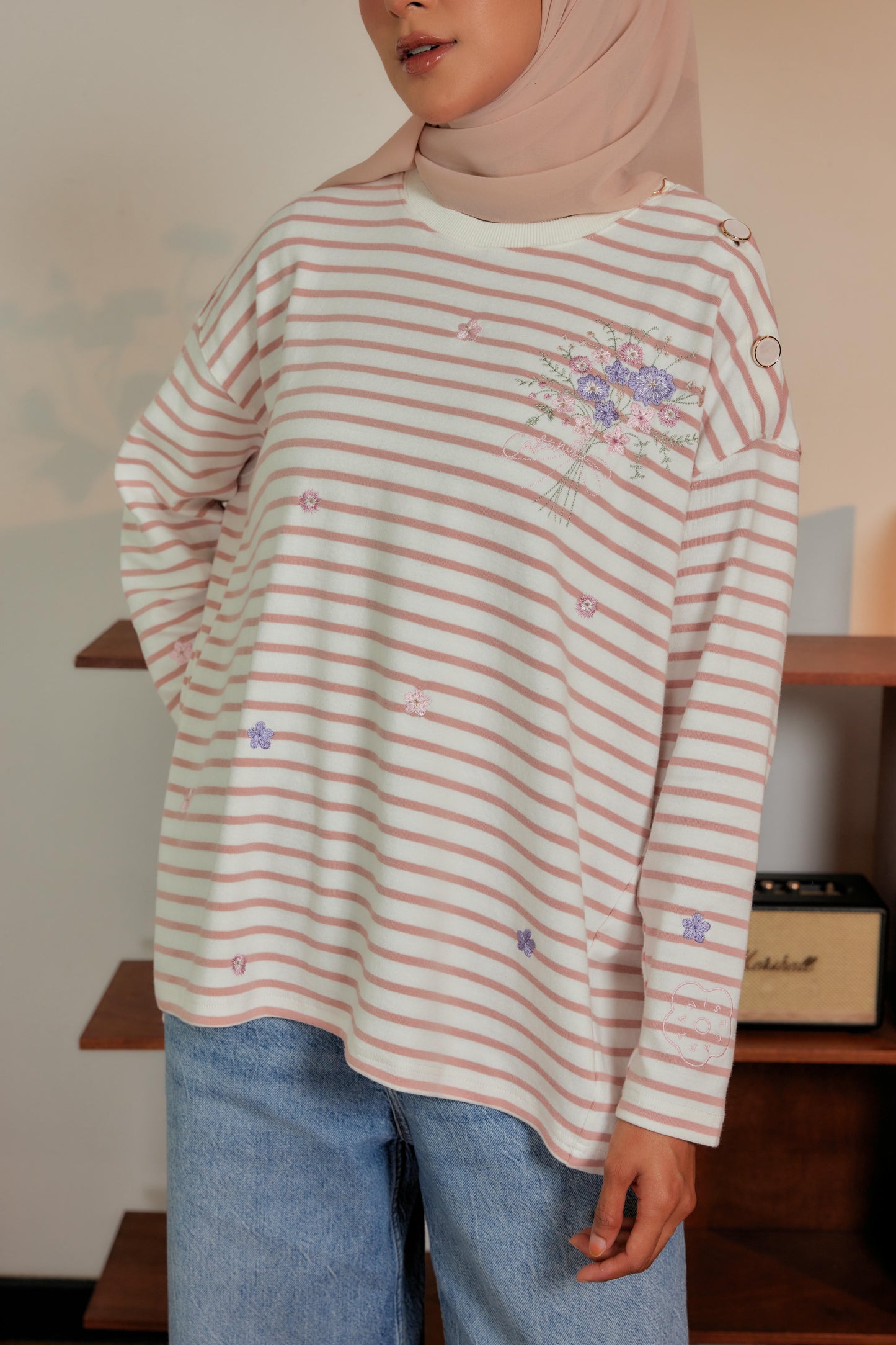 Marinière Striped Embroidered Cotton Tee
