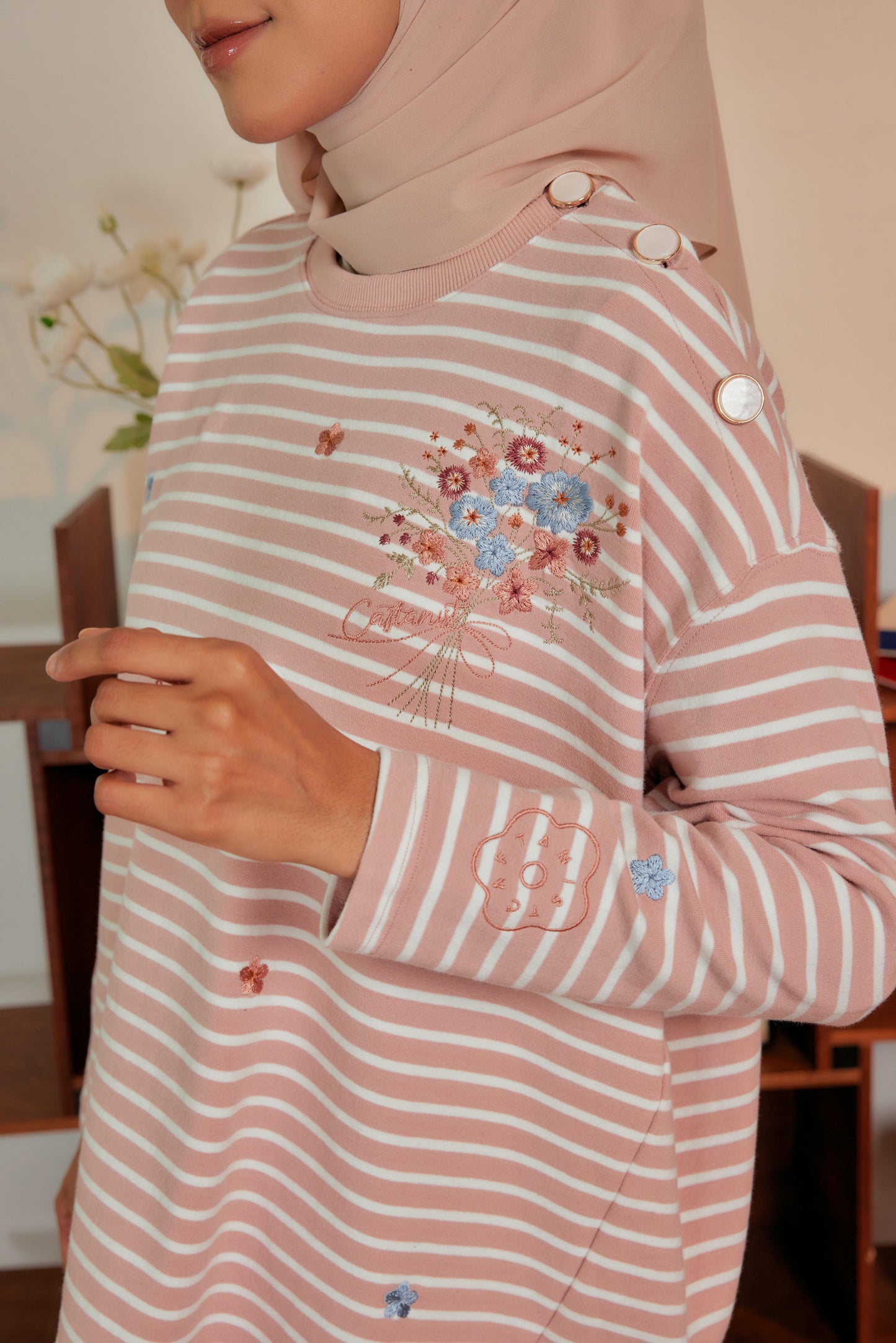 Marinière Striped Embroidered Cotton Tee