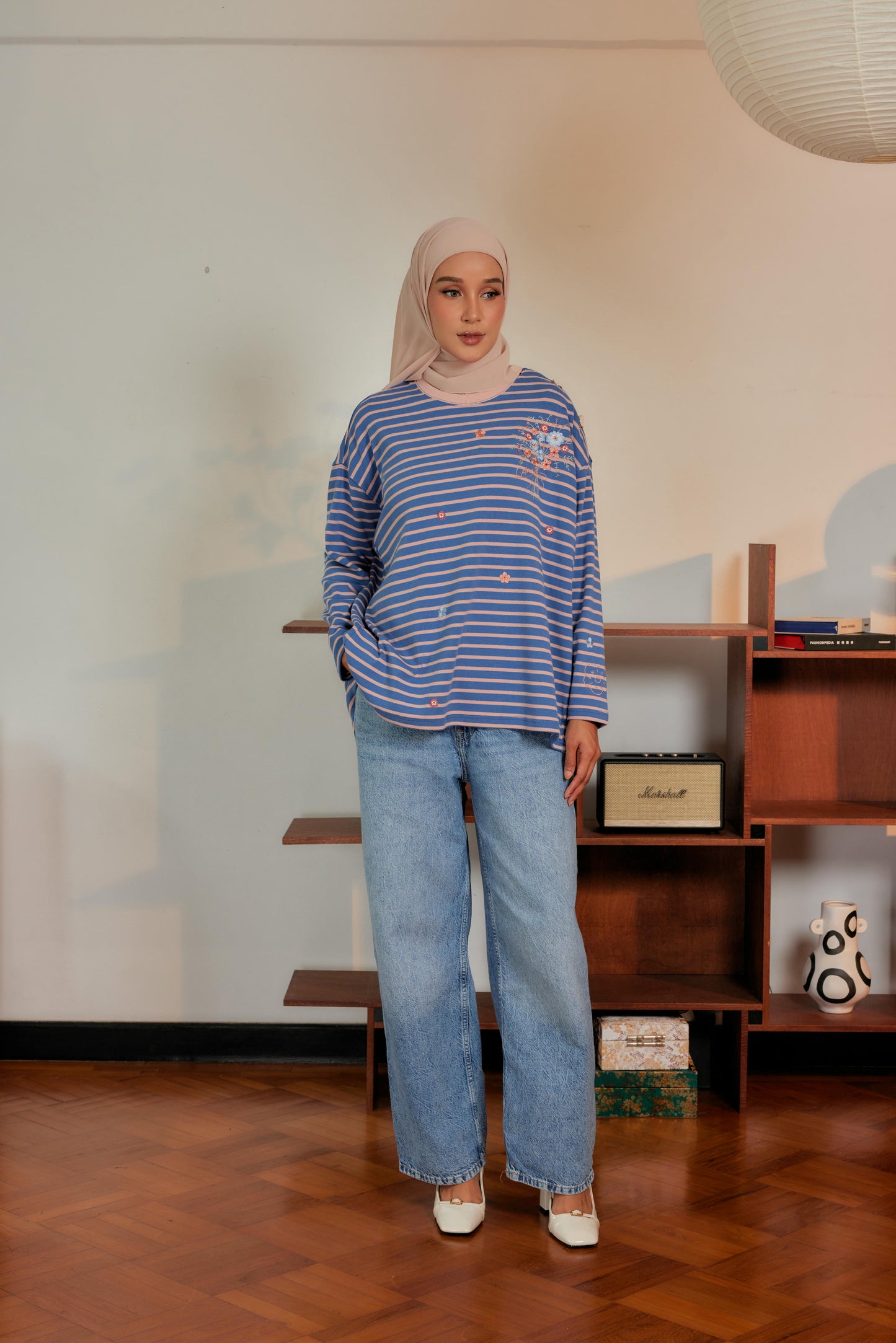 Marinière Striped Embroidered Cotton Tee