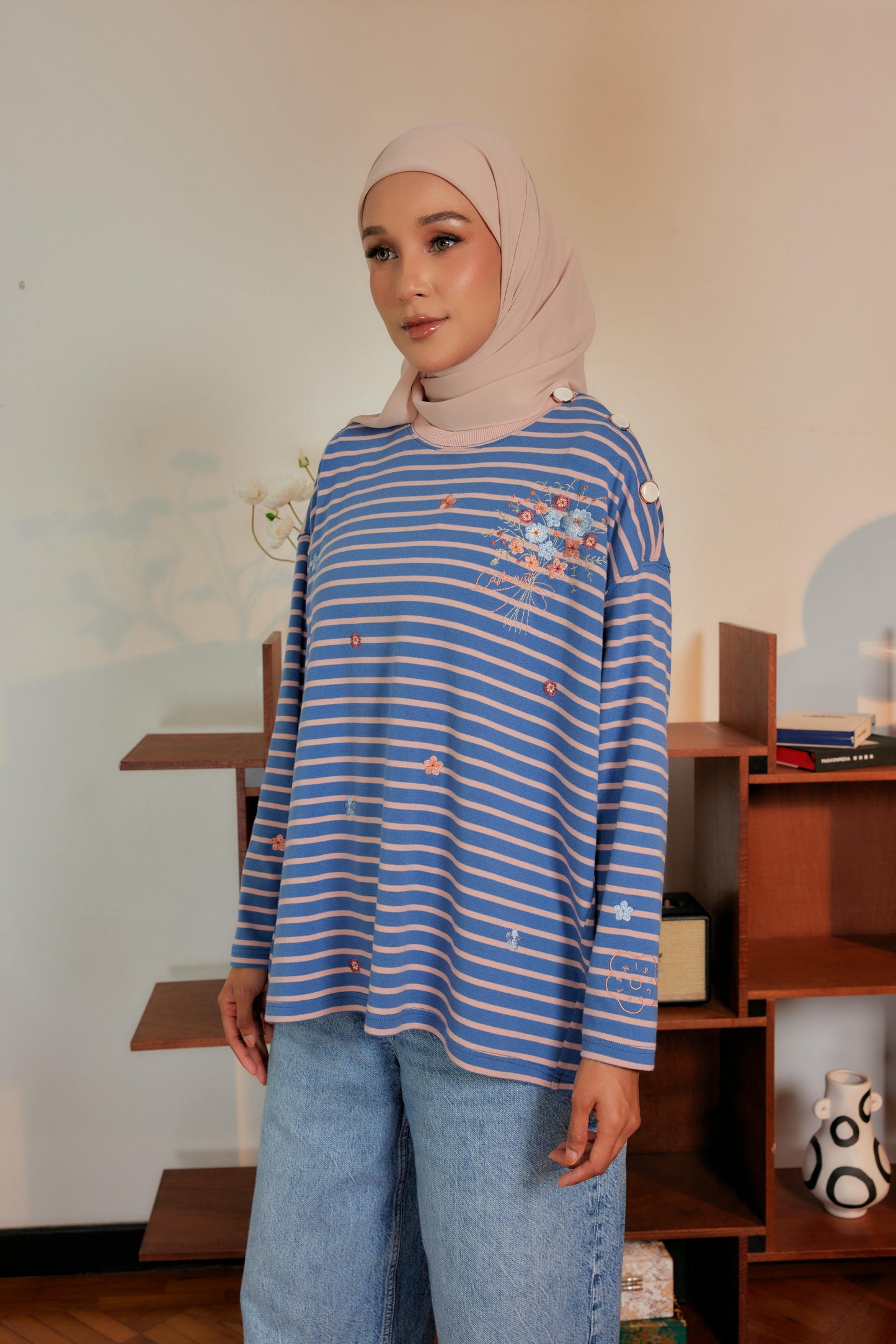 Marinière Striped Embroidered Cotton Tee
