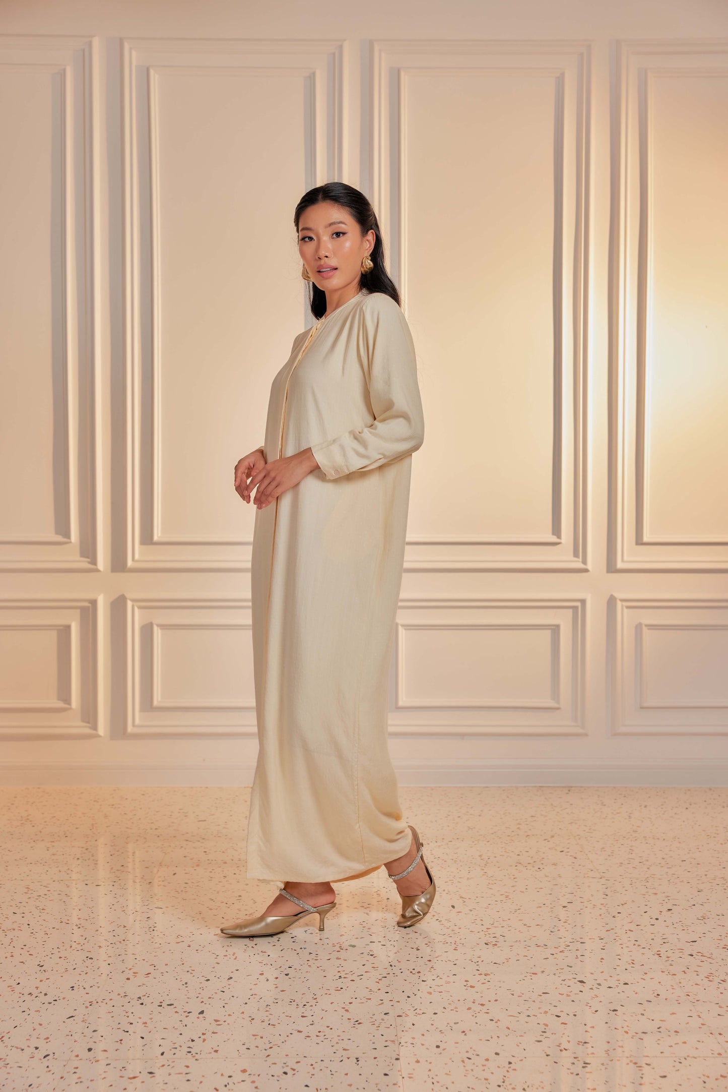 100% Cotton Grid Shirt Dress - Creme De La Creme
