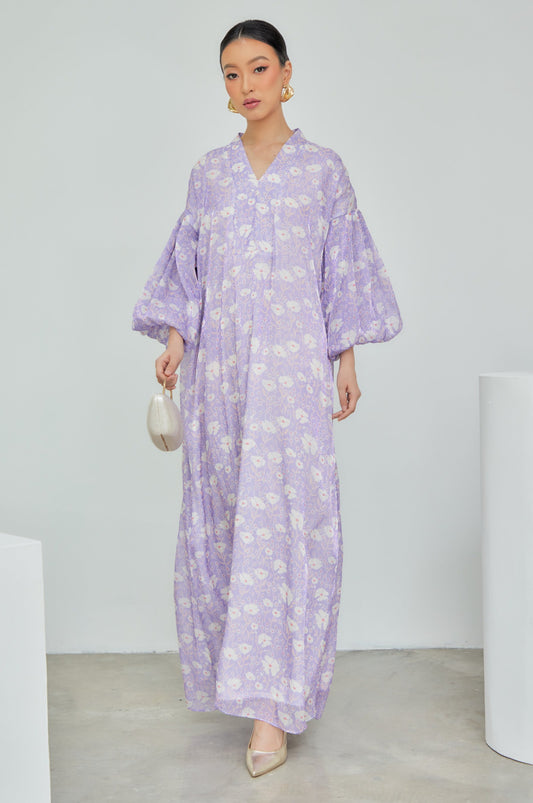 Poppy Lilac Shimmer Alana Dress (Fully Lined)