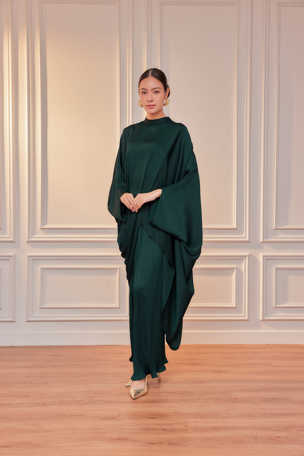 Chanela Full Sleeve Kurung with Pleated Skirt Set