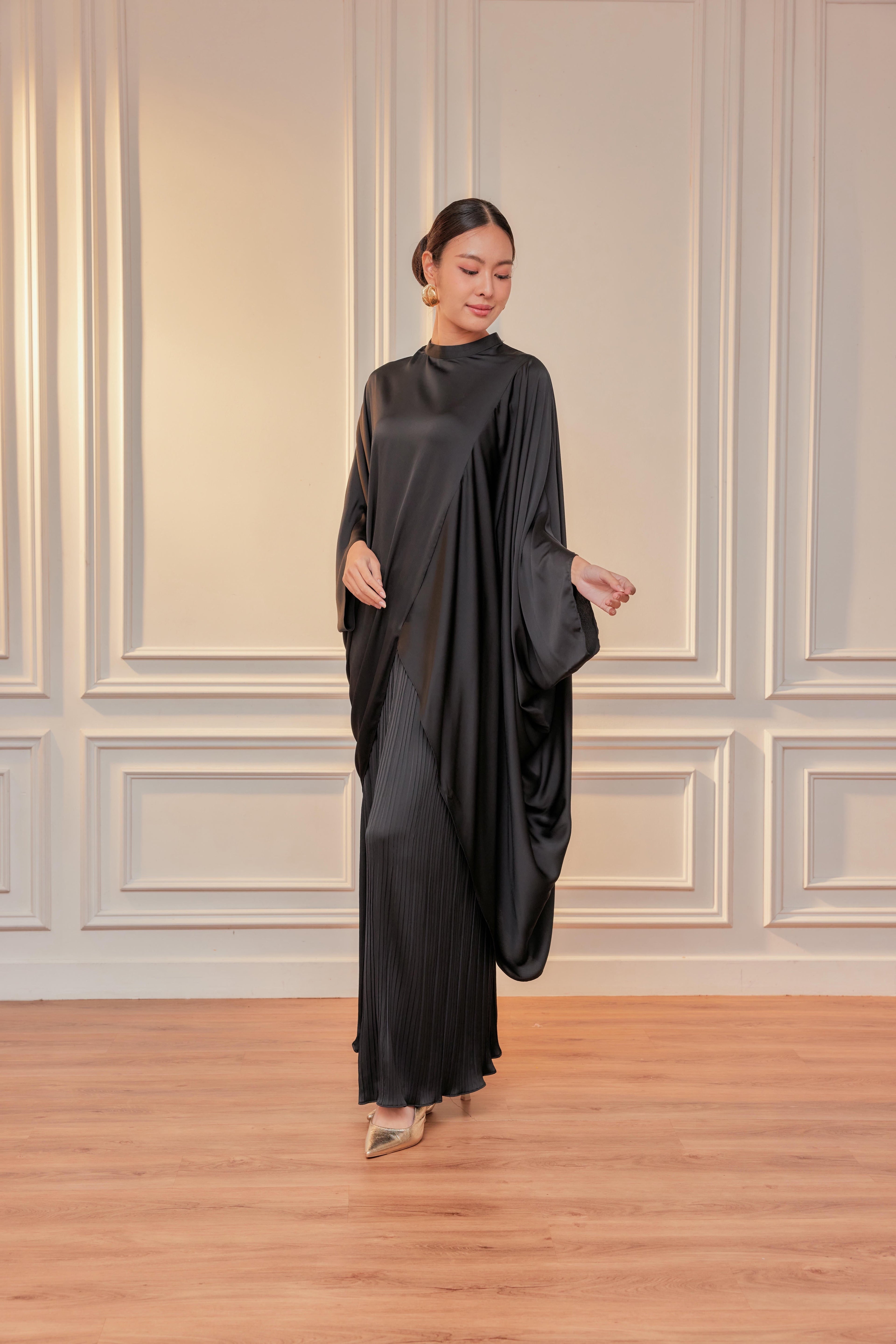 Chanela Full Sleeve Kurung with Pleated Skirt Set