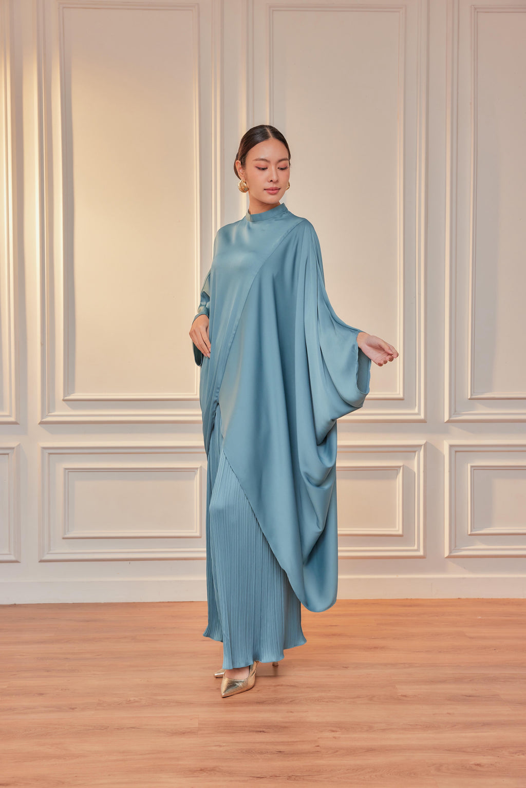 Chanela Full Sleeve Kurung with Pleated Skirt Set