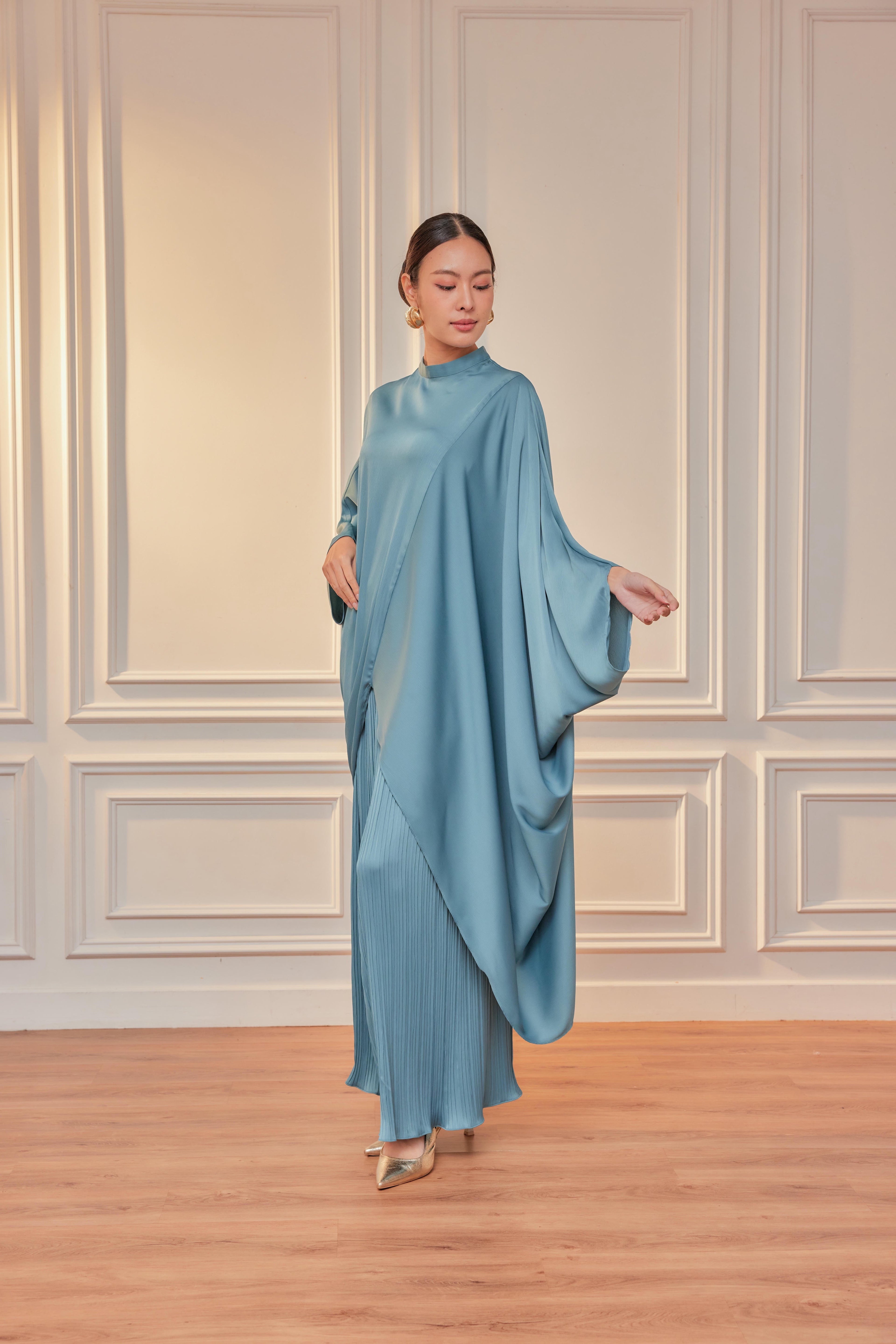 Chanela Full Sleeve Kurung with Pleated Skirt Set