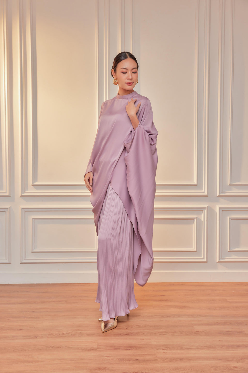 Chanela Full Sleeve Kurung with Pleated Skirt Set