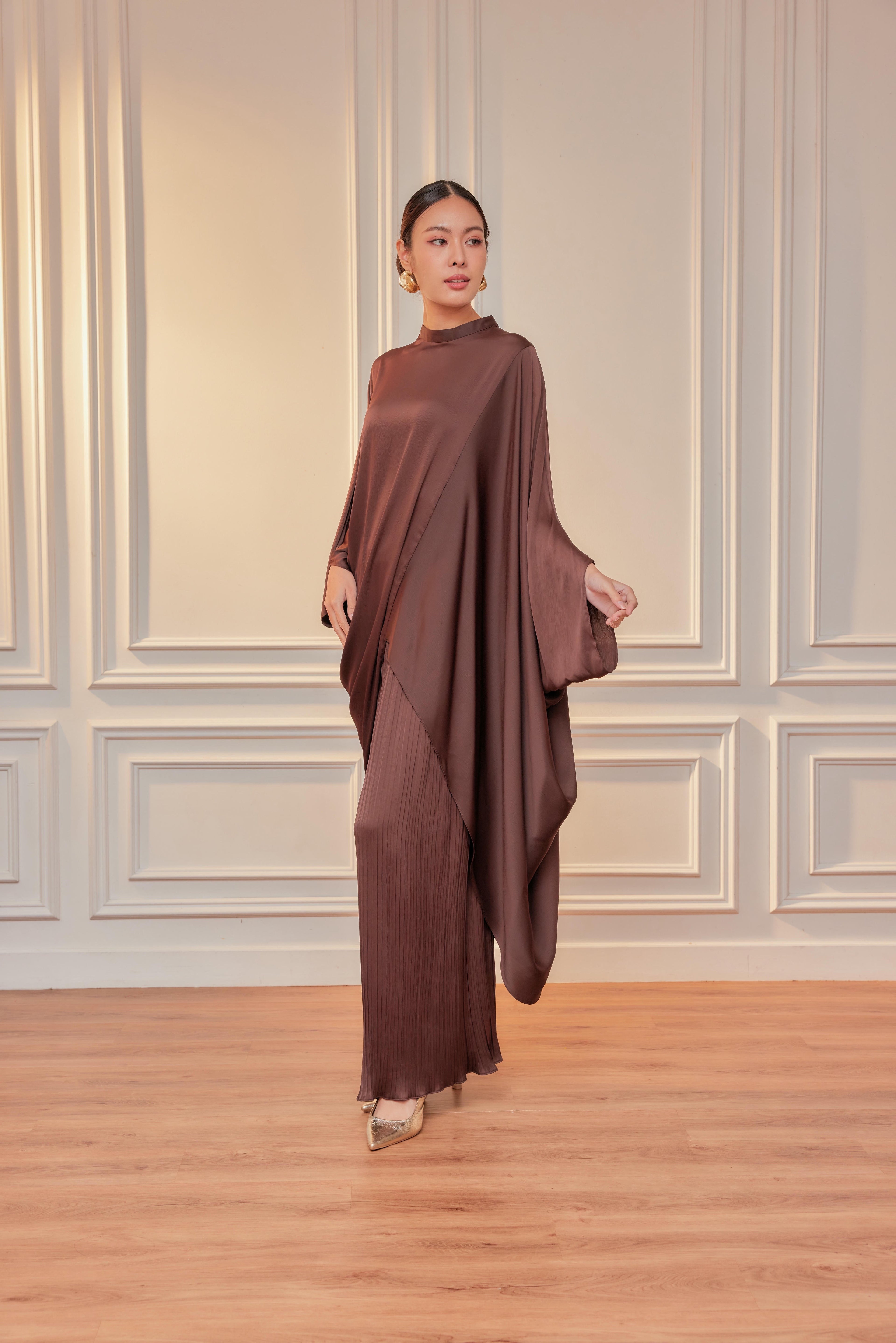 Chanela Full Sleeve Kurung with Pleated Skirt Set