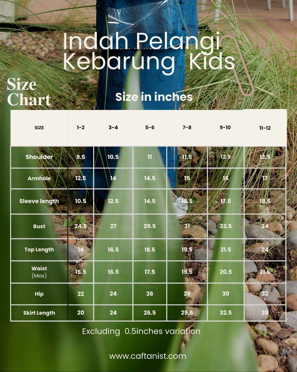 Teal Blue - Kids Indah Pelangi Kebarung (Fully Lined)