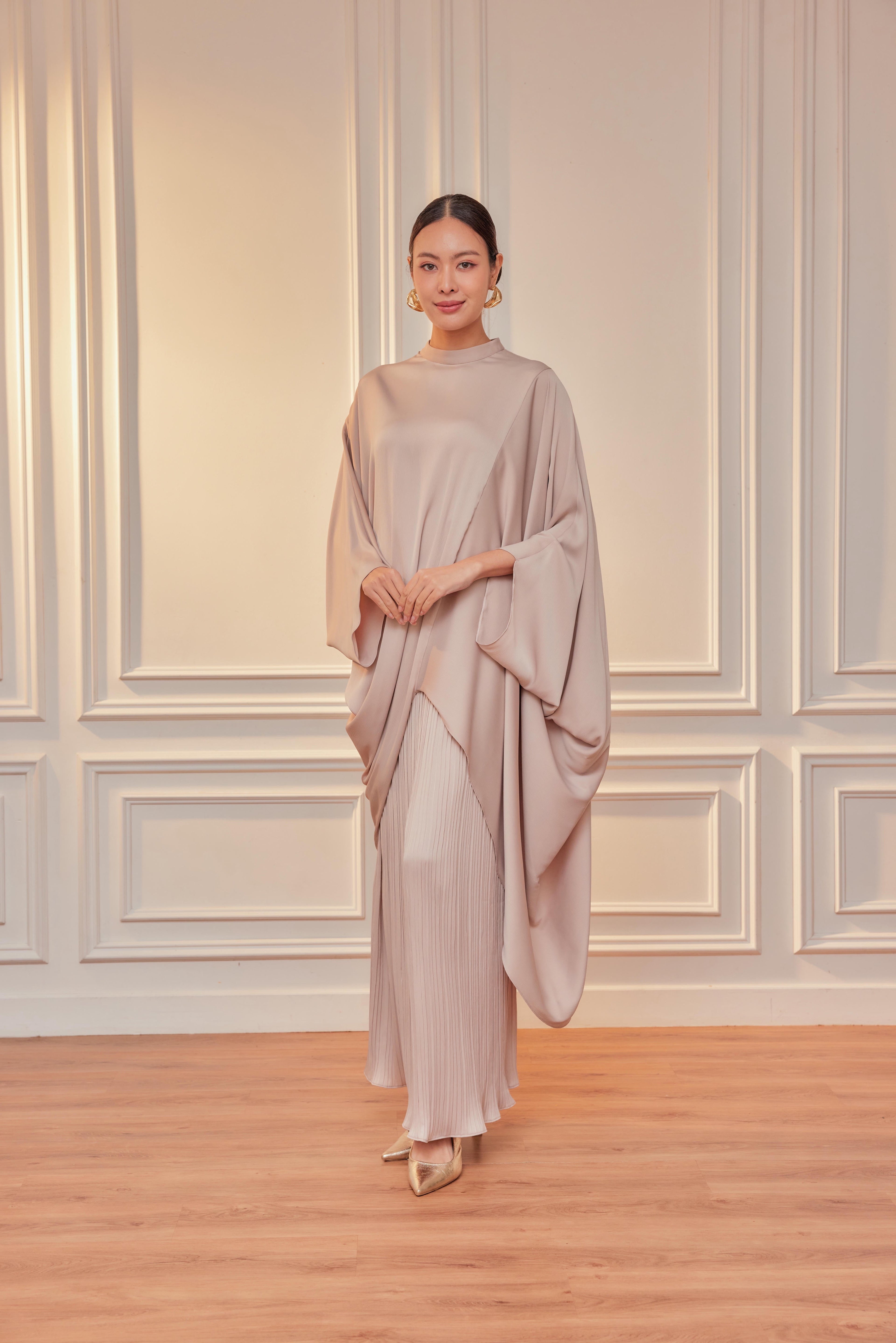 Chanela Full Sleeve Kurung with Pleated Skirt Set