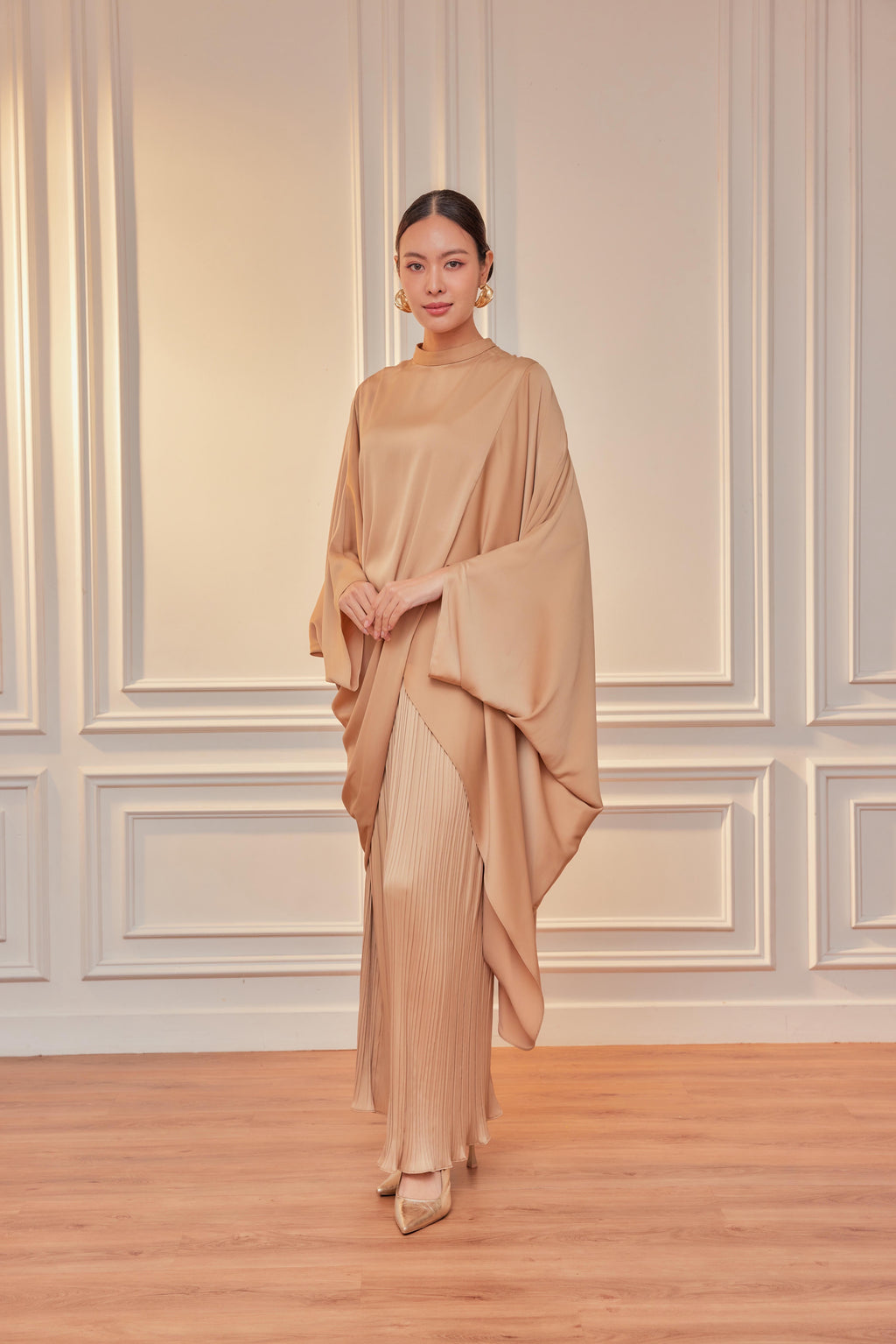 Chanela Full Sleeve Kurung with Pleated Skirt Set