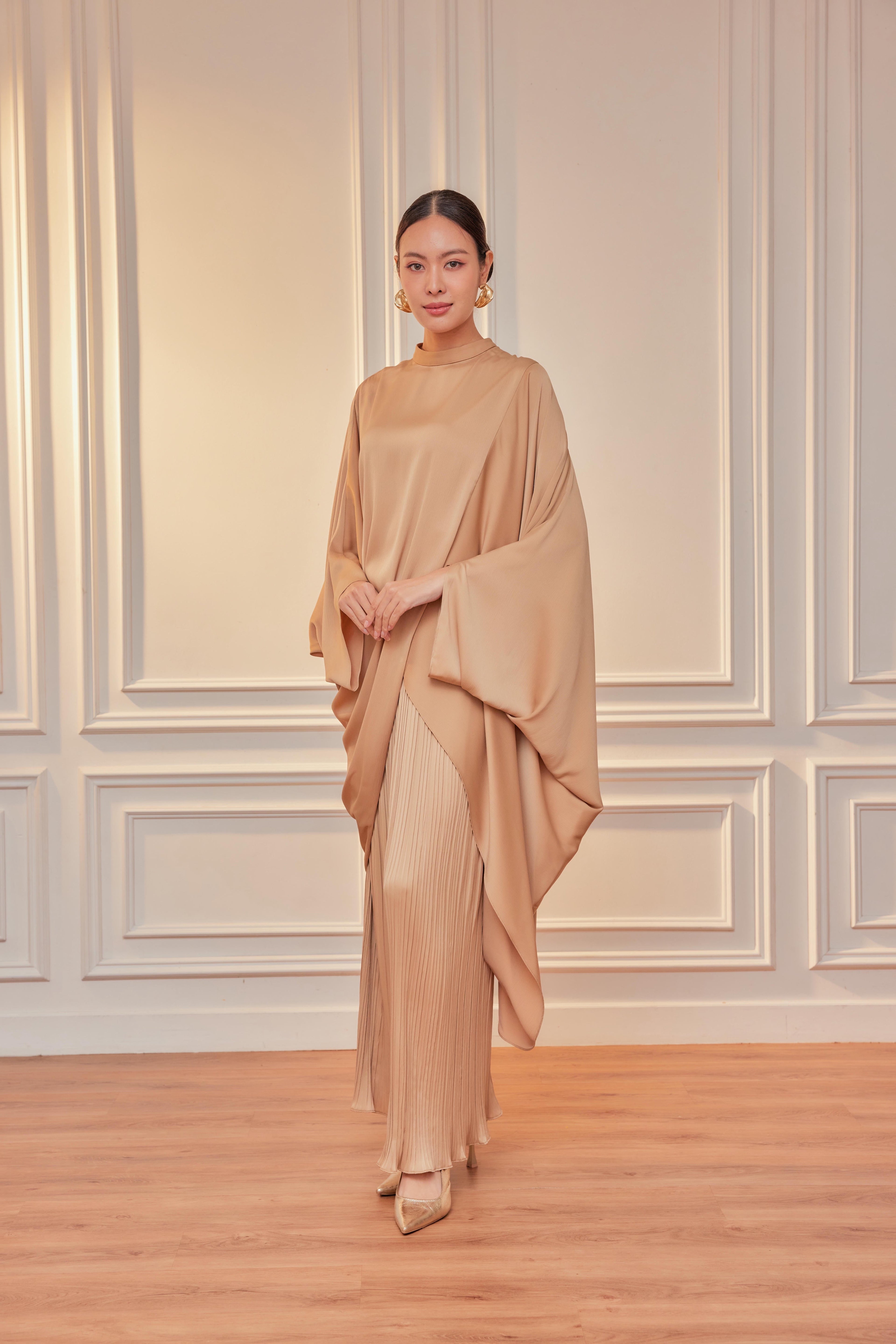 Chanela Full Sleeve Kurung with Pleated Skirt Set