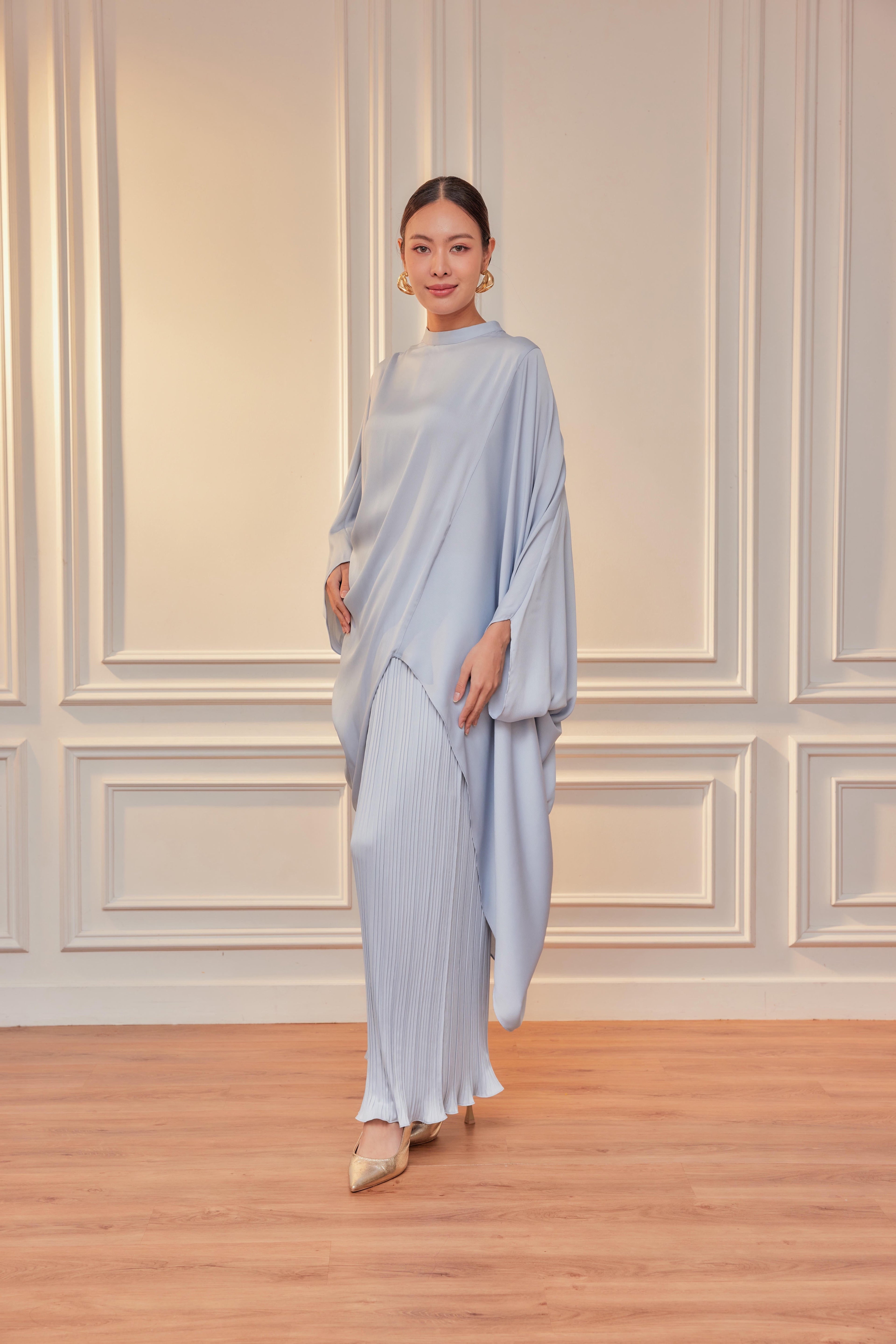 Chanela Full Sleeve Kurung with Pleated Skirt Set
