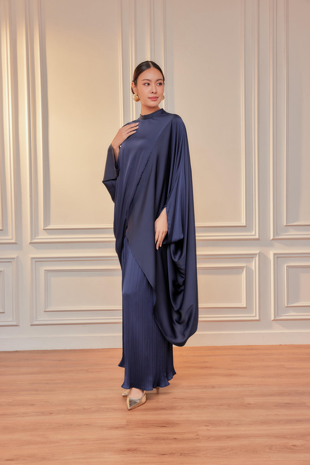 Chanela Full Sleeve Kurung with Pleated Skirt Set