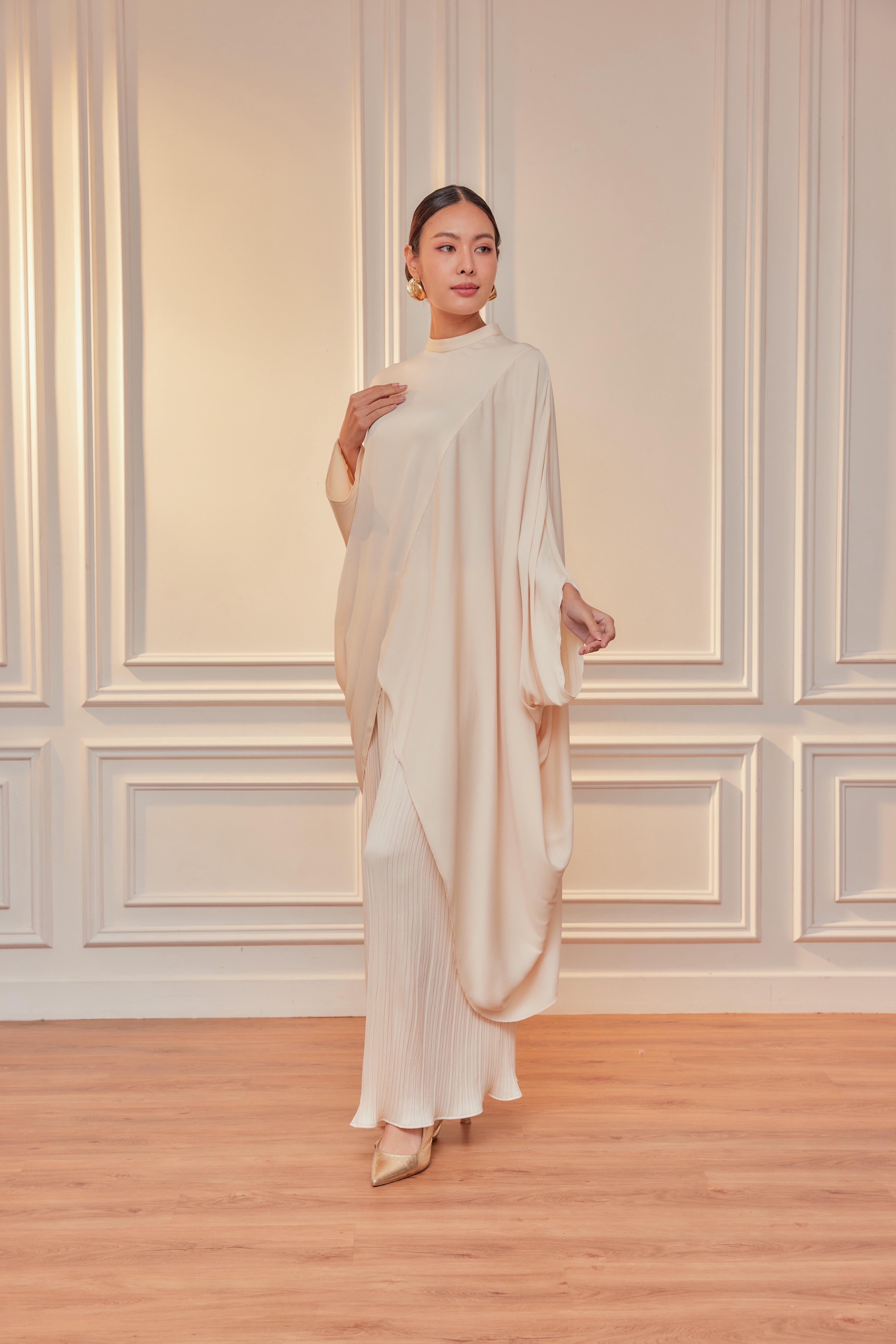 Chanela Full Sleeve Kurung with Pleated Skirt Set