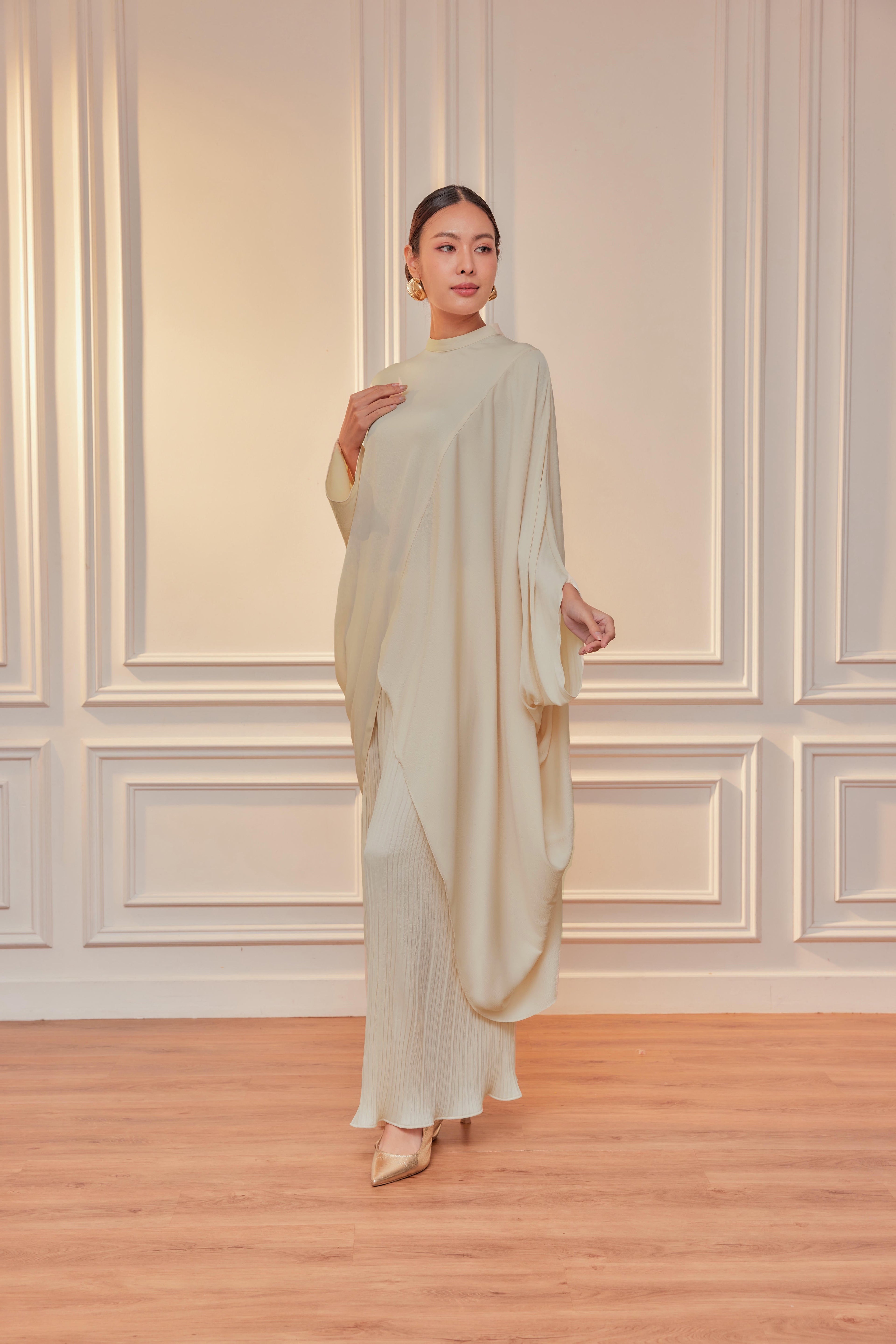 Chanela Full Sleeve Kurung with Pleated Skirt Set