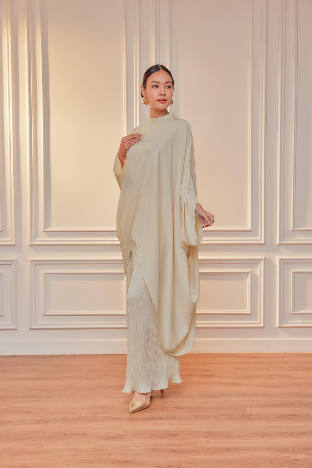 Chanela Full Sleeve Kurung with Pleated Skirt Set