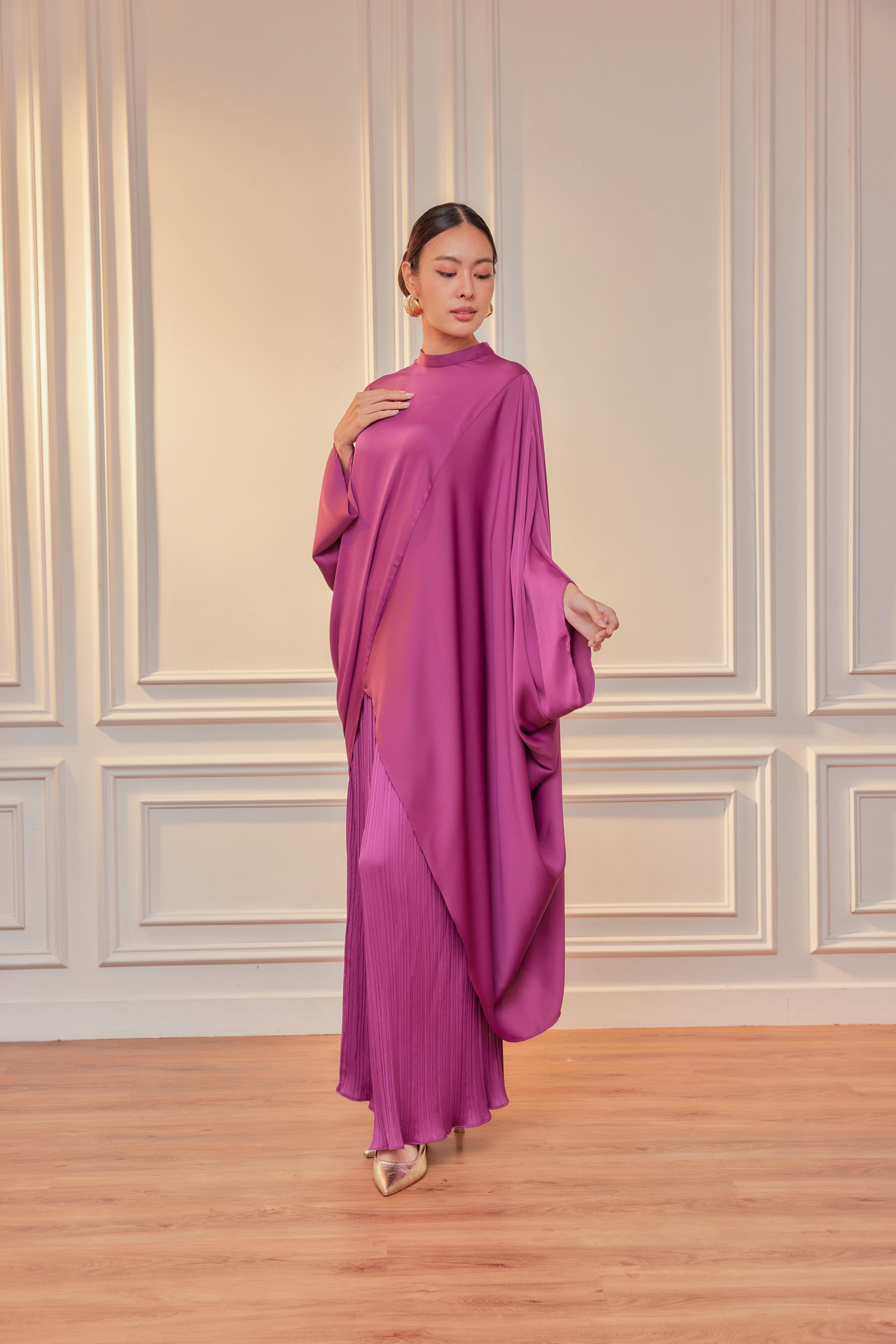 Chanela Full Sleeve Kurung with Pleated Skirt Set