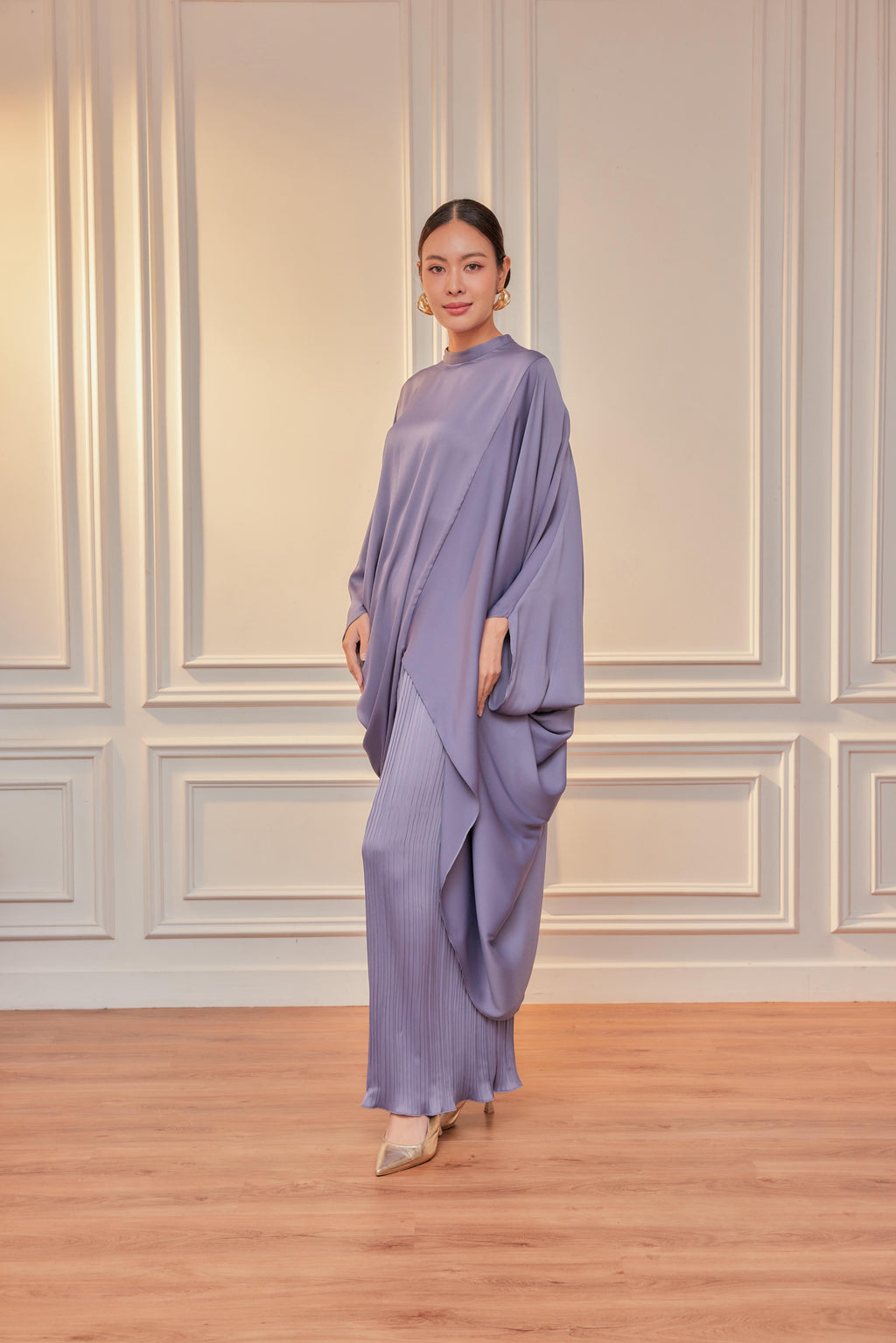 Chanela Full Sleeve Kurung with Pleated Skirt Set