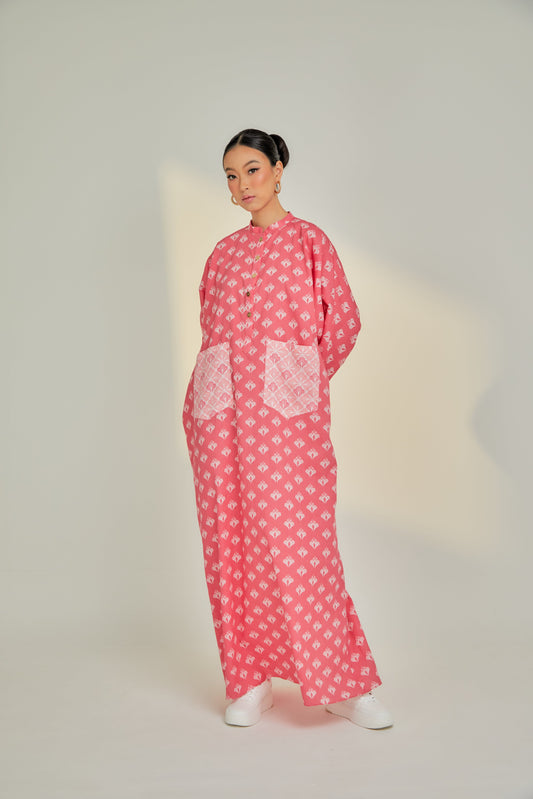Akira Cotton Dress in Kashmiri Pink Chai