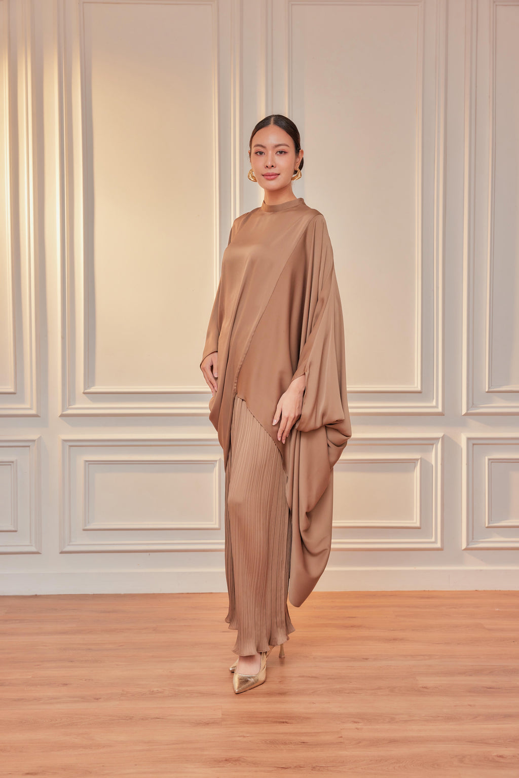 Chanela Full Sleeve Kurung with Pleated Skirt Set