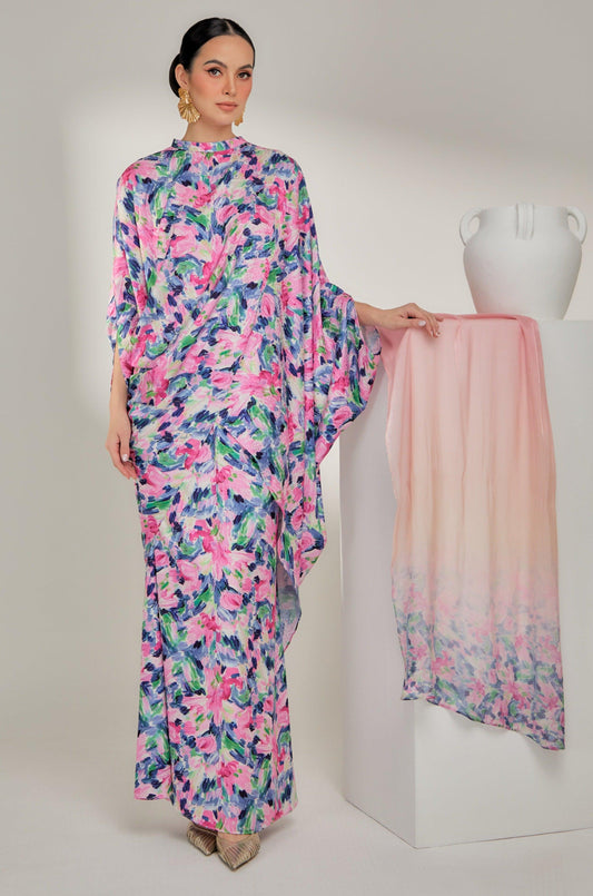 Dreamy Ivy Chanela Kurung Set With Scarf - Caftanist