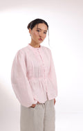 14 - The Daydream Tie-Waist Pure Linen Top in Penelope Pink