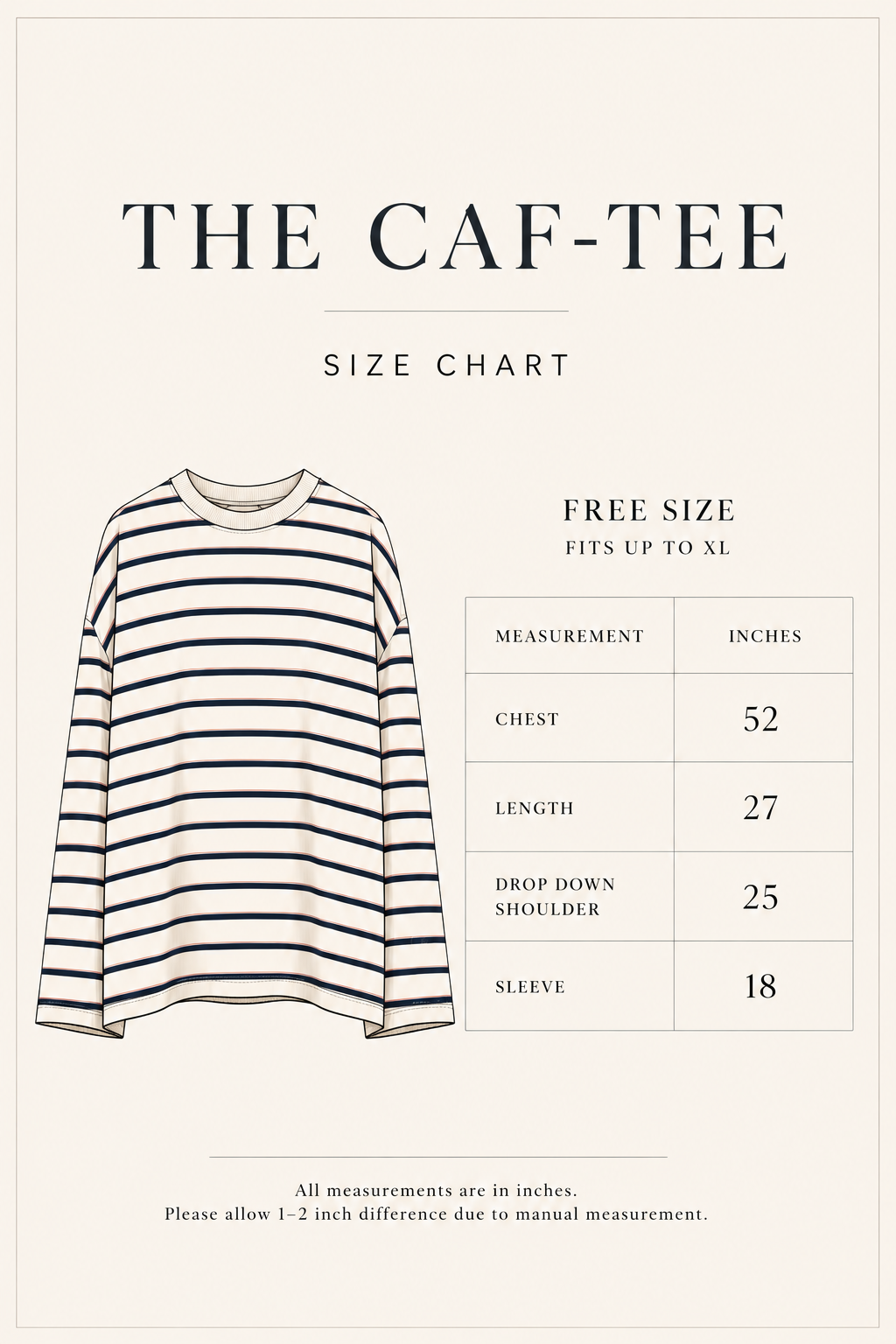 THE CAF TEE IN GLAZED DONUT STRIPE