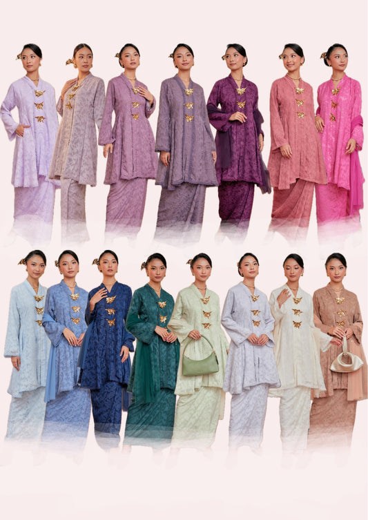Jacquard Lace Kebaya Riau Set (Full Lining)