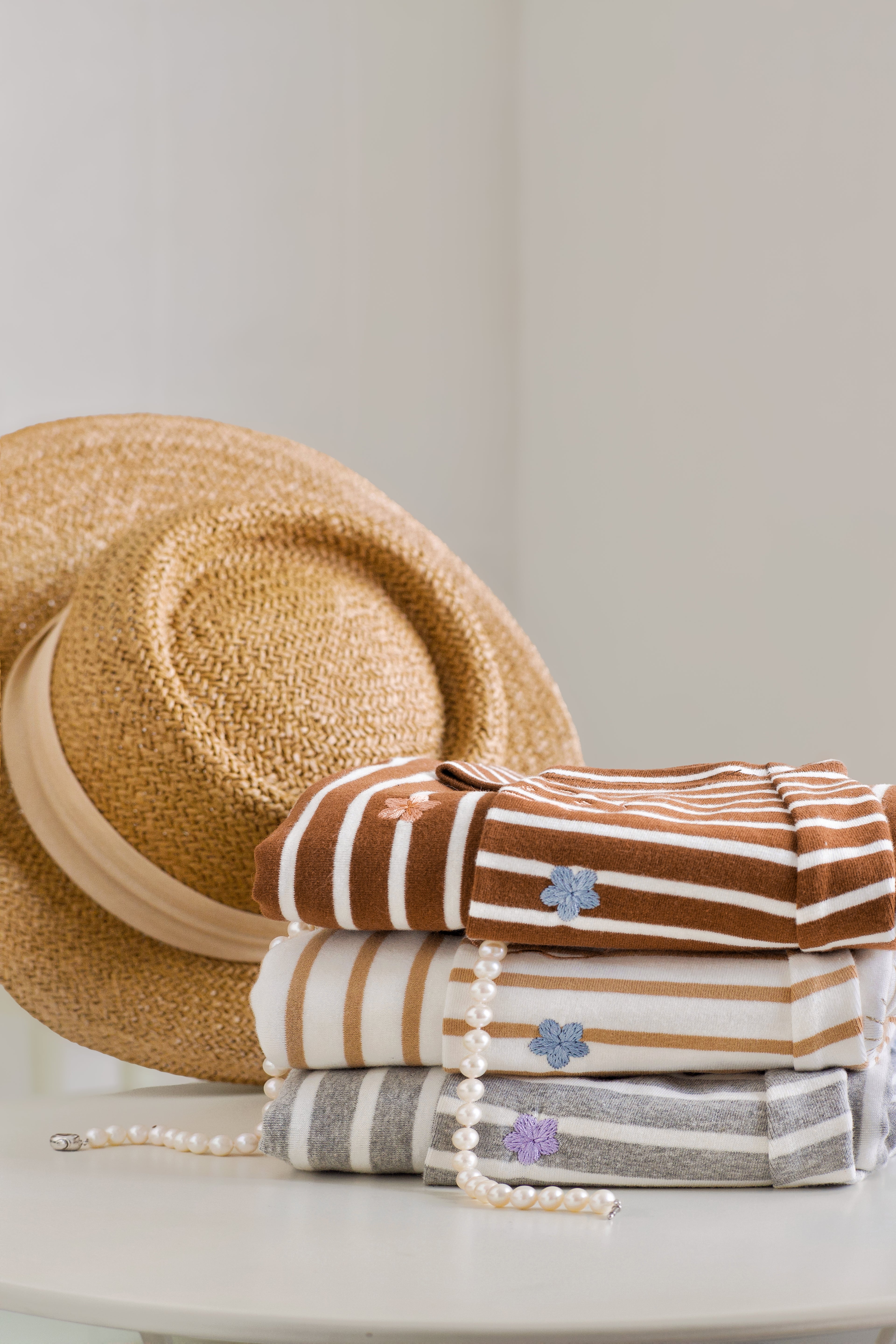 Marinière Striped Embroidered Cotton Tee - Crème Brûlée