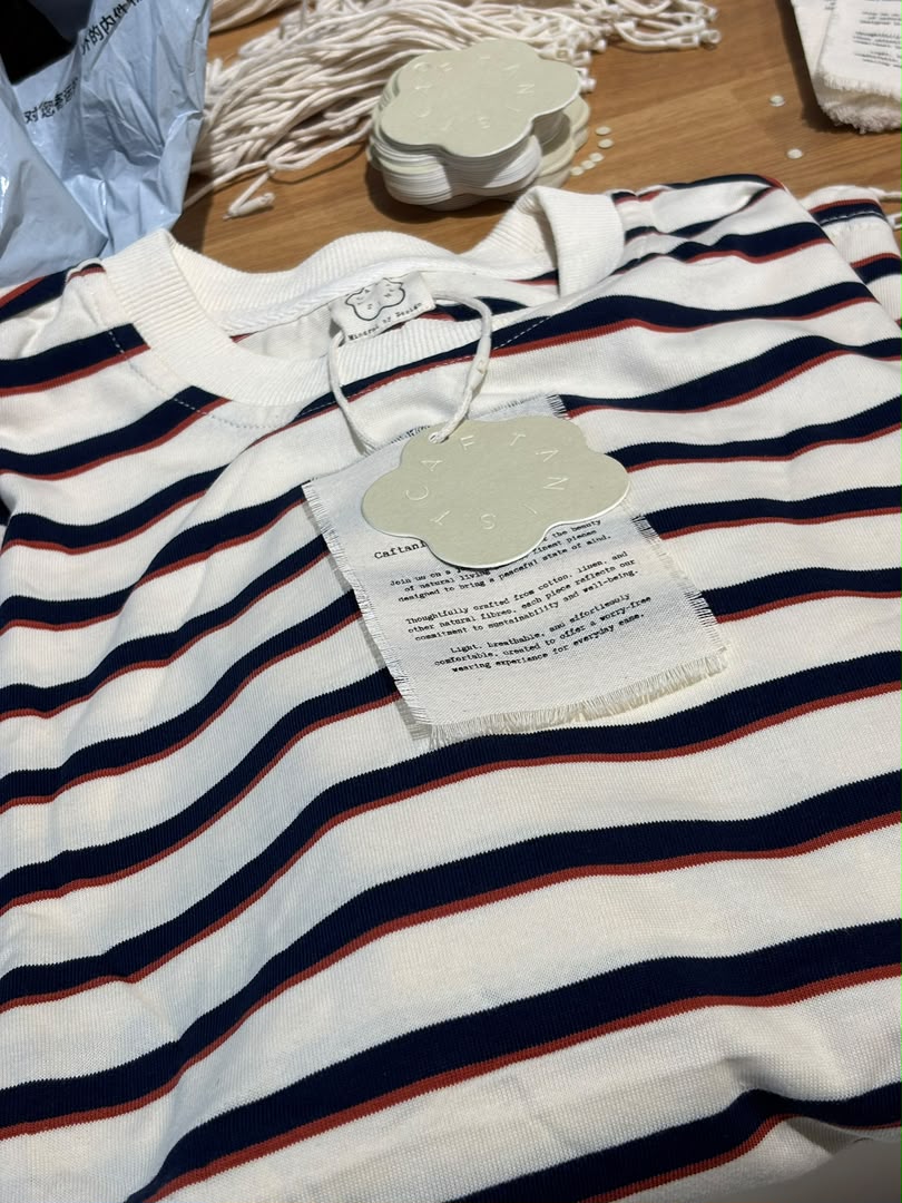 THE CAF TEE IN GLAZED DONUT STRIPE