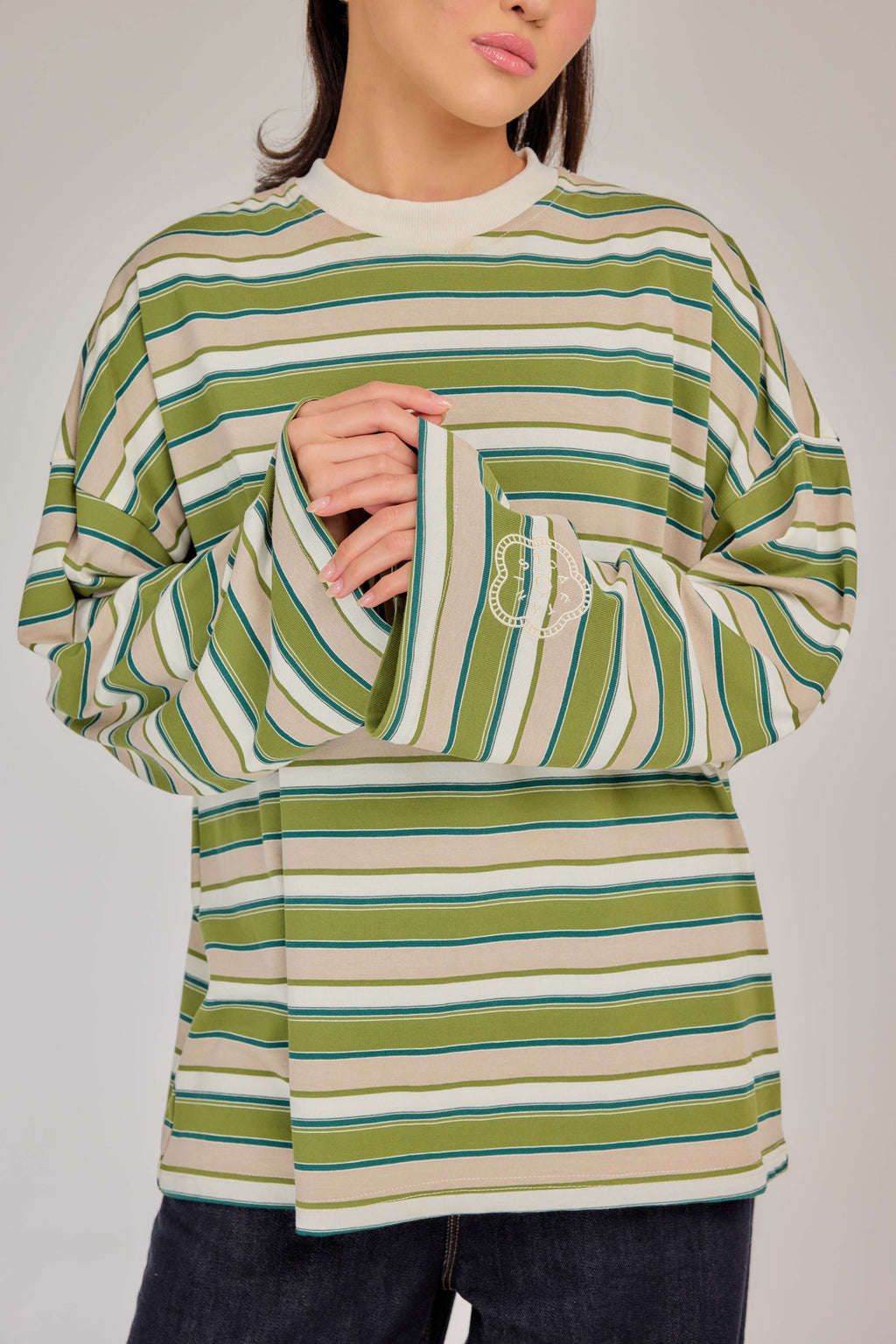 THE CAF-TEE IN PISTACHIO LATTE STRIPE
