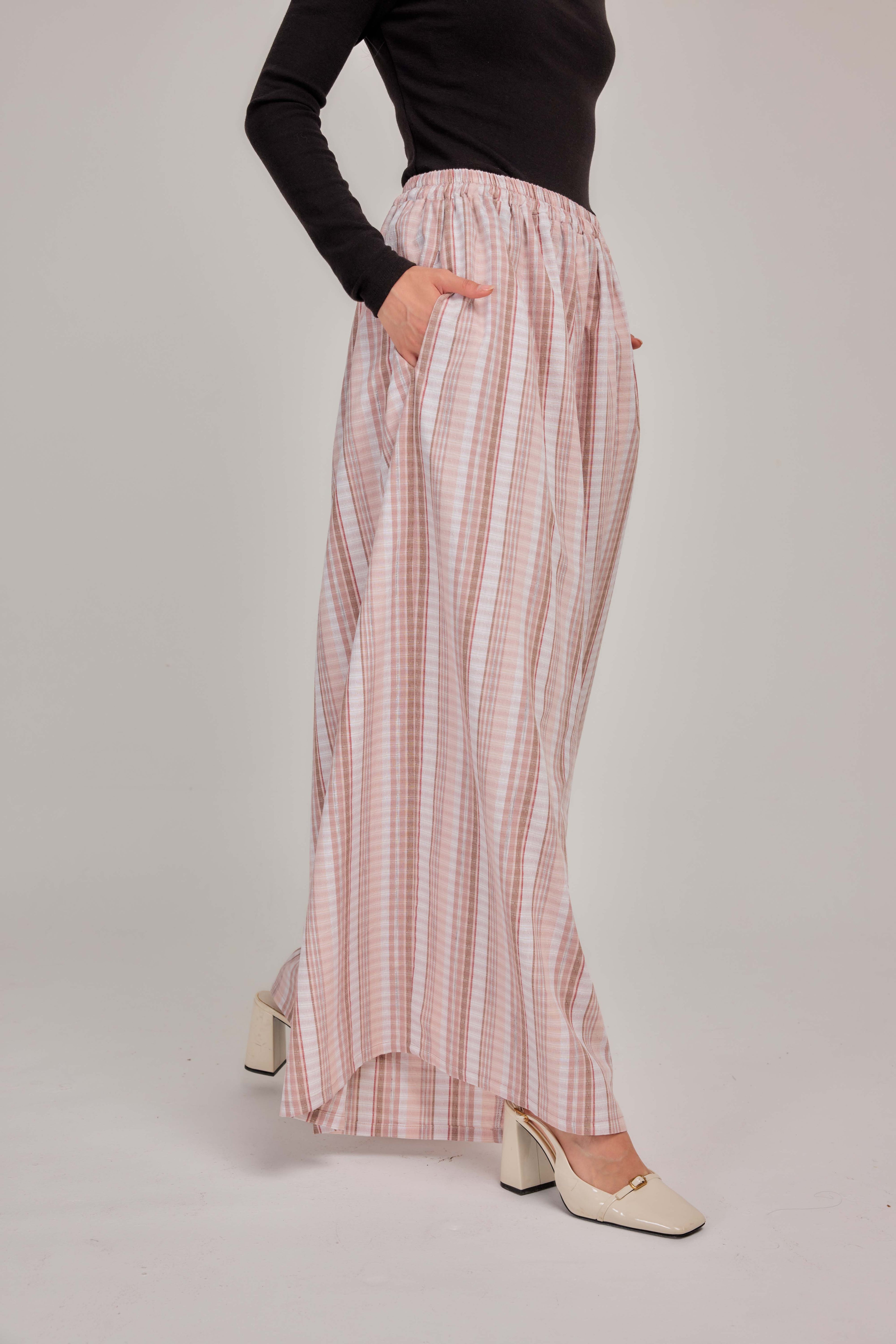 07 - Soft Peony -  Wide High Waist Pants