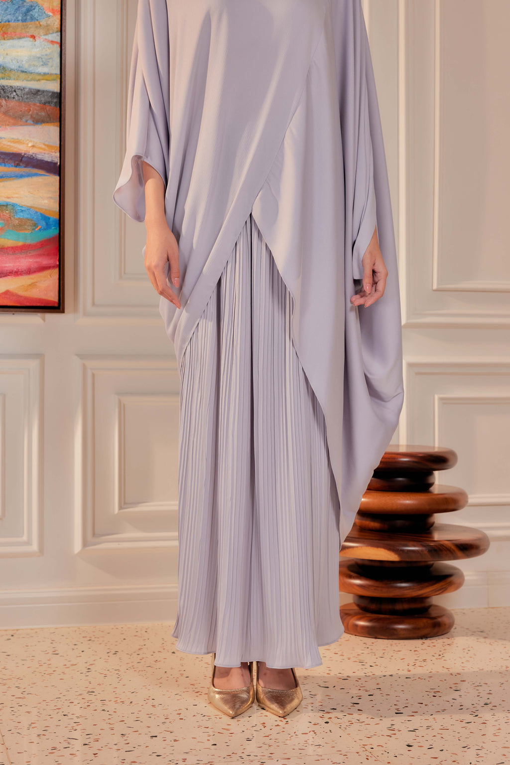 Chanela Full Sleeve Kurung with Pleated Skirt Set