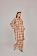 05 - Butterscotch - Relaxed Plaid Cotton Two-Piece Set