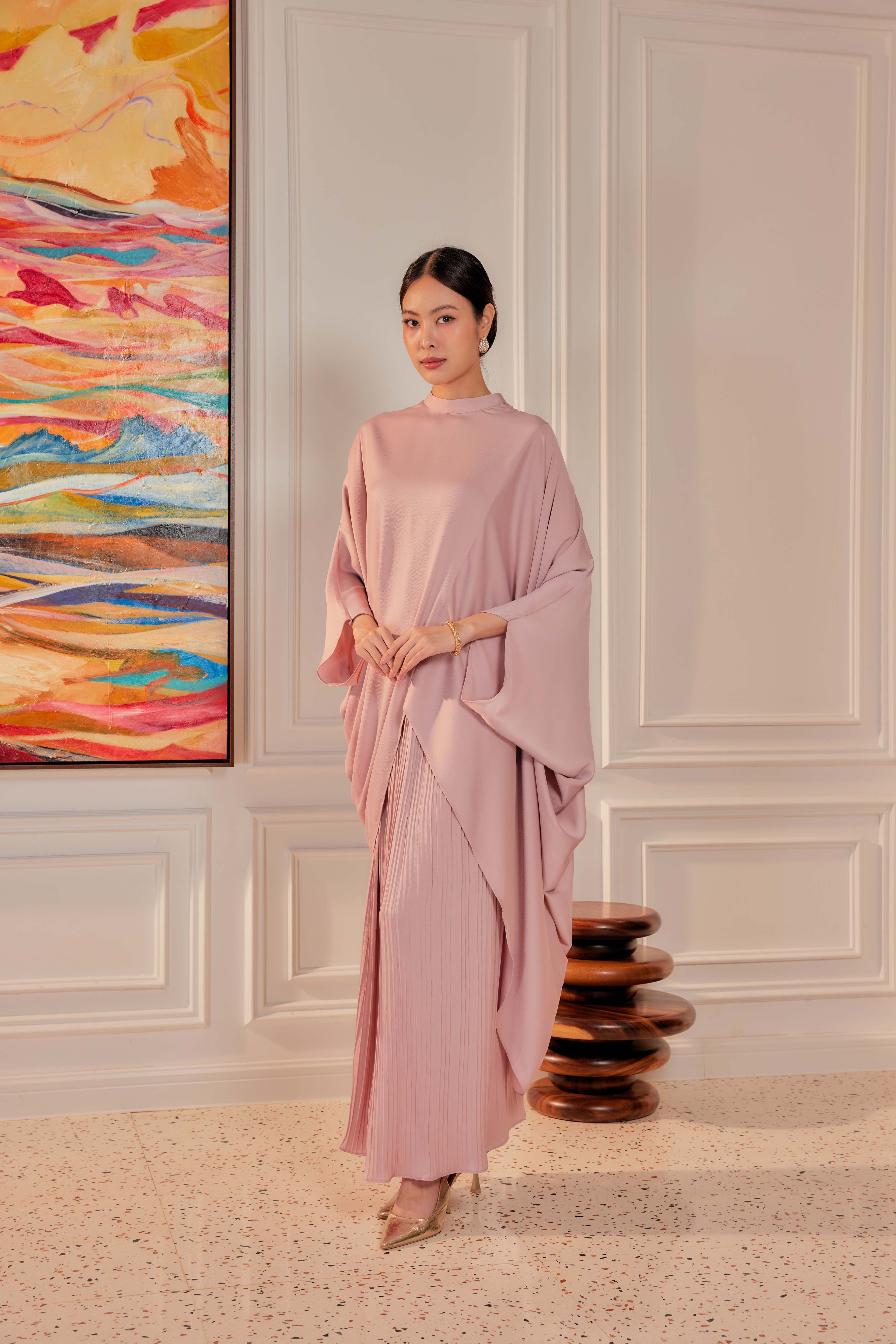 Chanela Full Sleeve Kurung with Pleated Skirt Set
