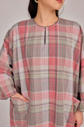 04 - Rosy Oat - Relaxed Plaid Cotton Two-Piece Set