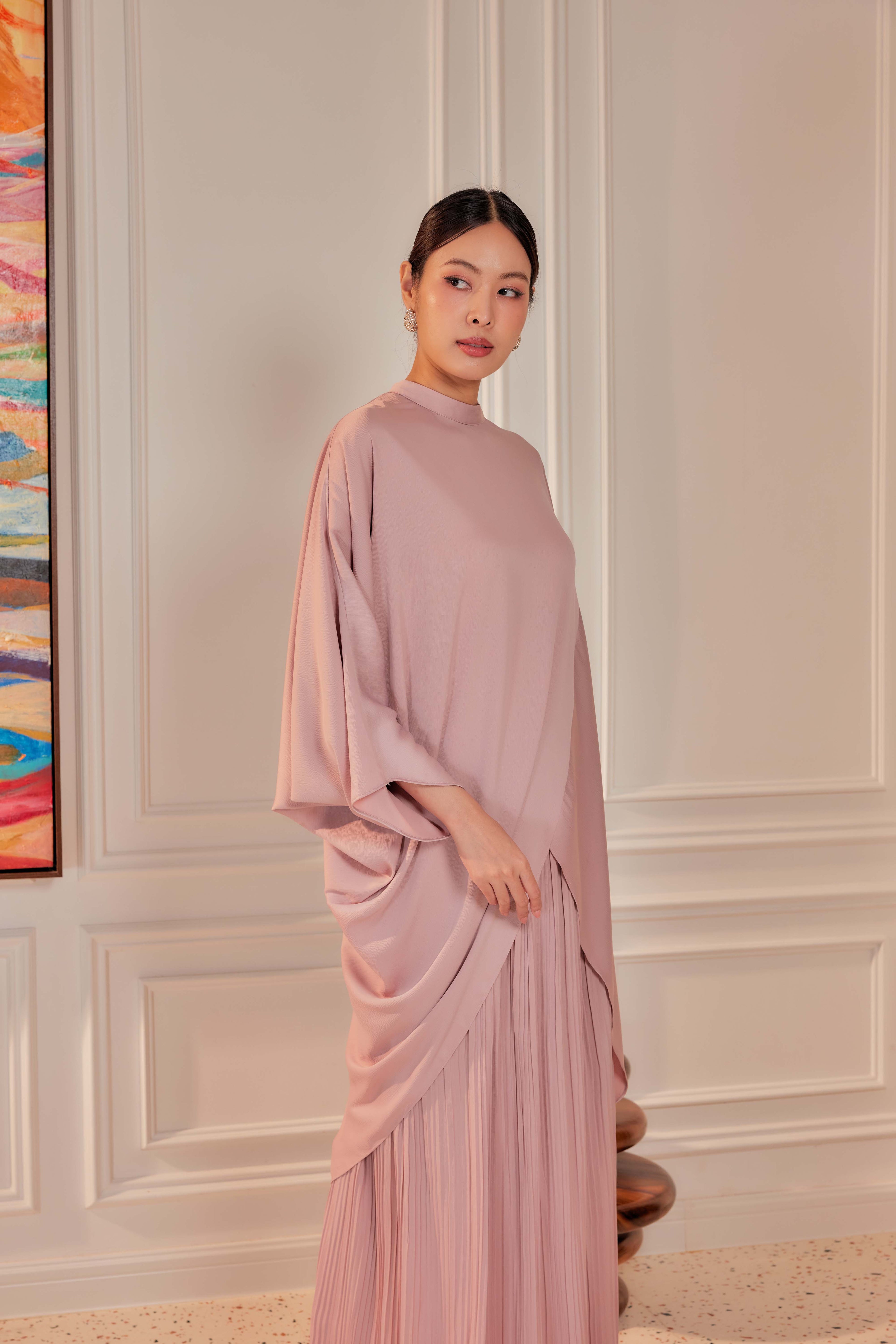 Chanela Full Sleeve Kurung with Pleated Skirt Set