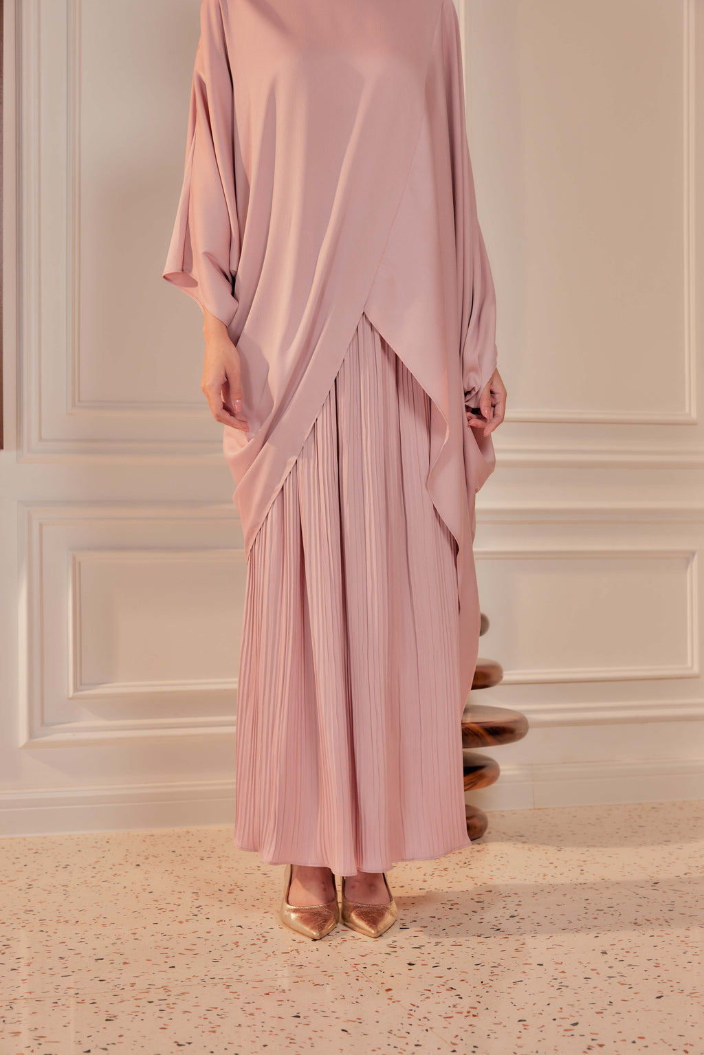 Chanela Full Sleeve Kurung with Pleated Skirt Set