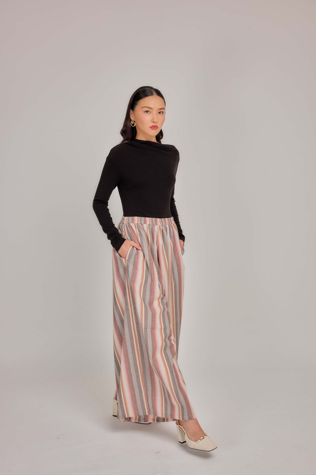 08 - Vintage Stripe -  Wide High Waist Pants