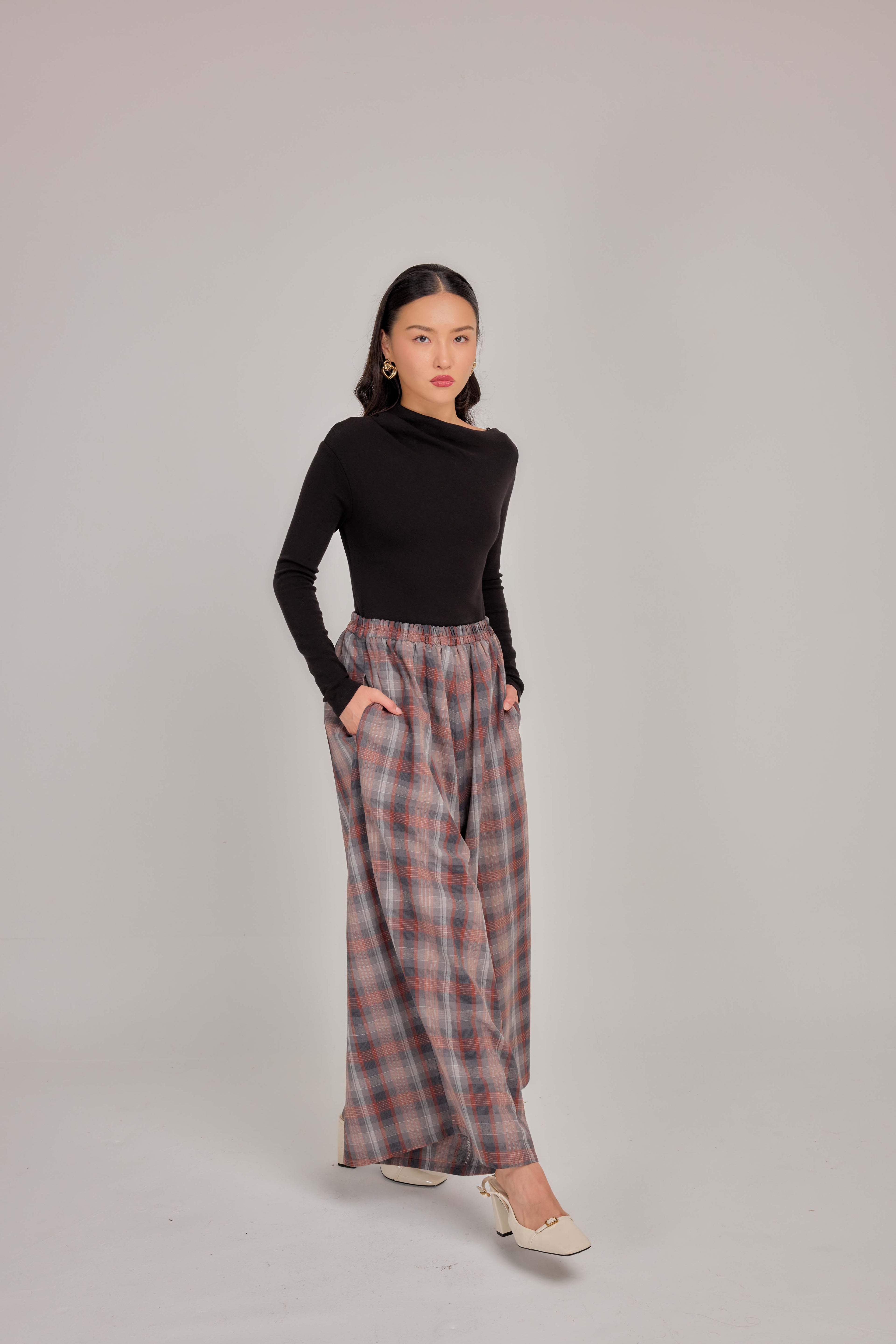 03 - Mauve Ash - Wide High Waist Pants