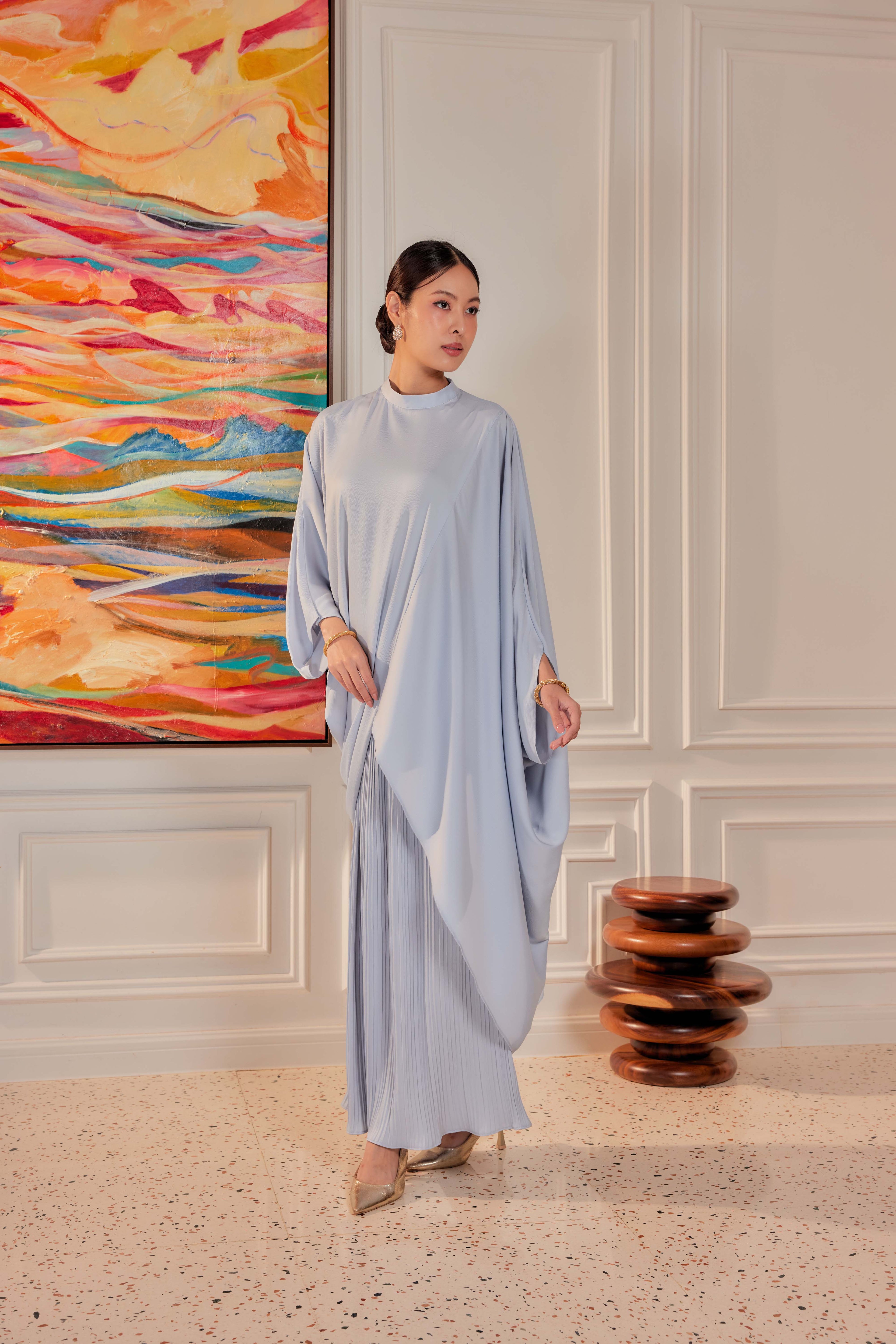Chanela Full Sleeve Kurung with Pleated Skirt Set